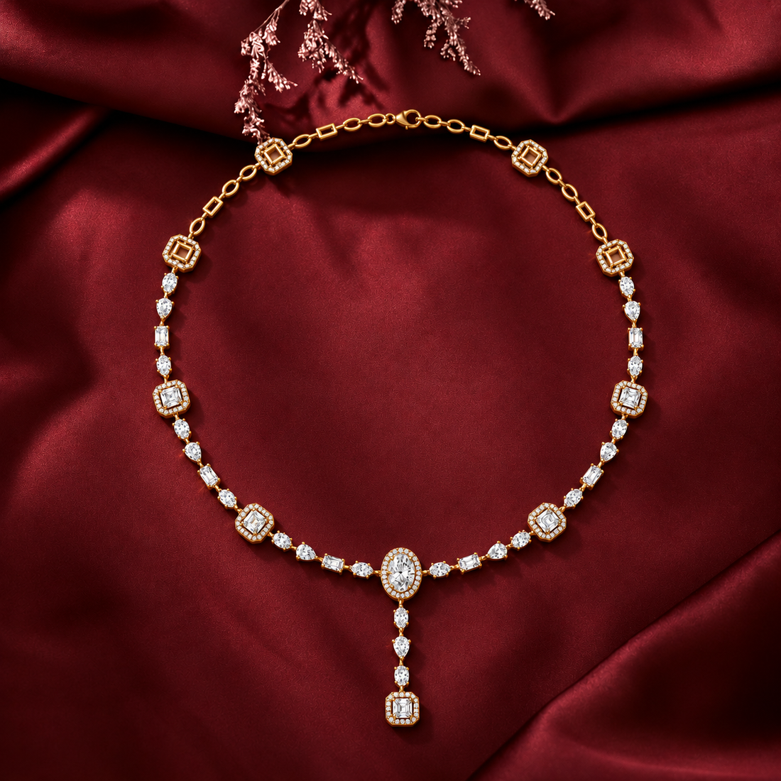 12.06 CTW Multi-Shape Diamond Y Necklace in 14K & 18K Gold