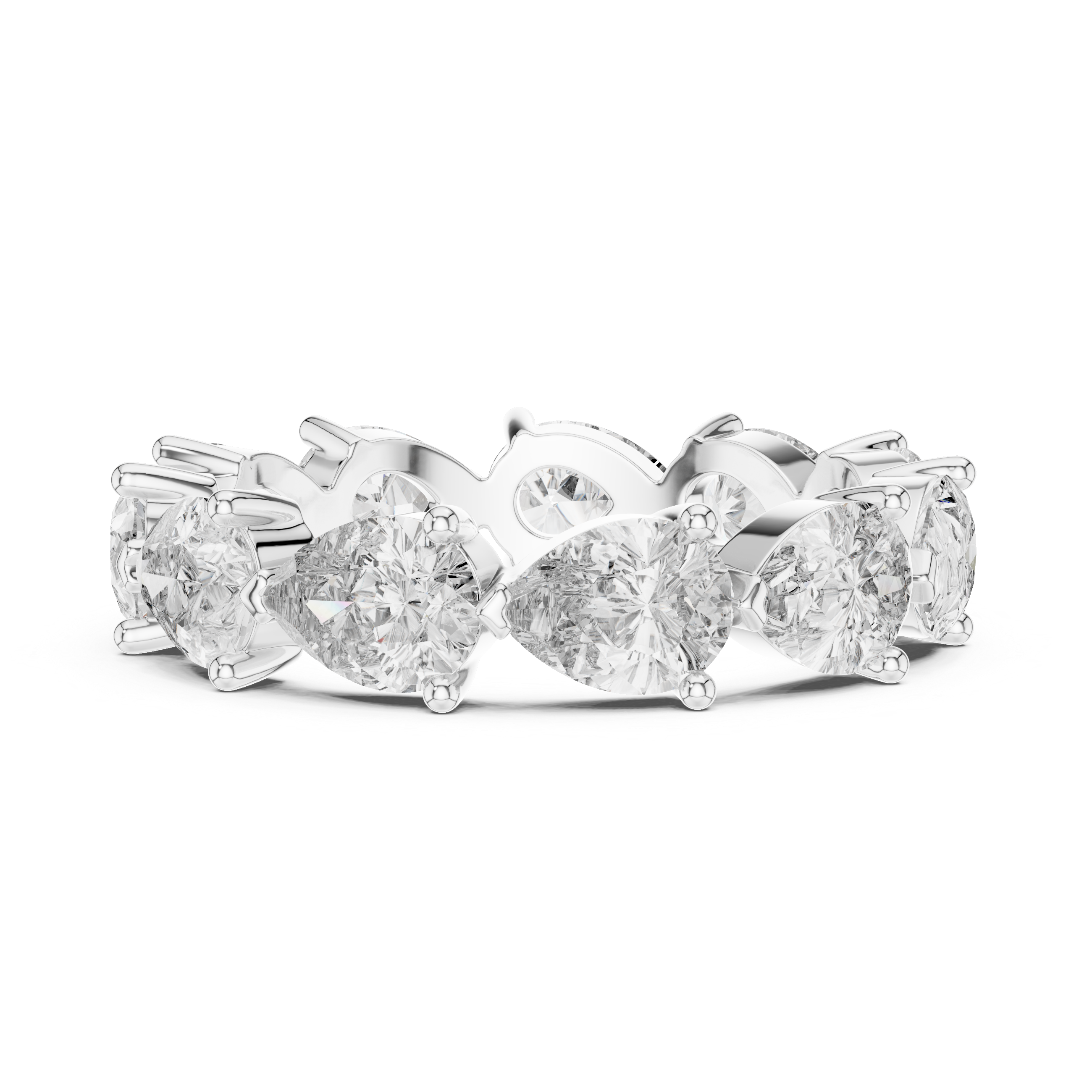 IGI Certified Pear-Cut Lab-Grown Diamond Eternity Band | 14K & 18K Rose Gold | Kiashaa Jewellery