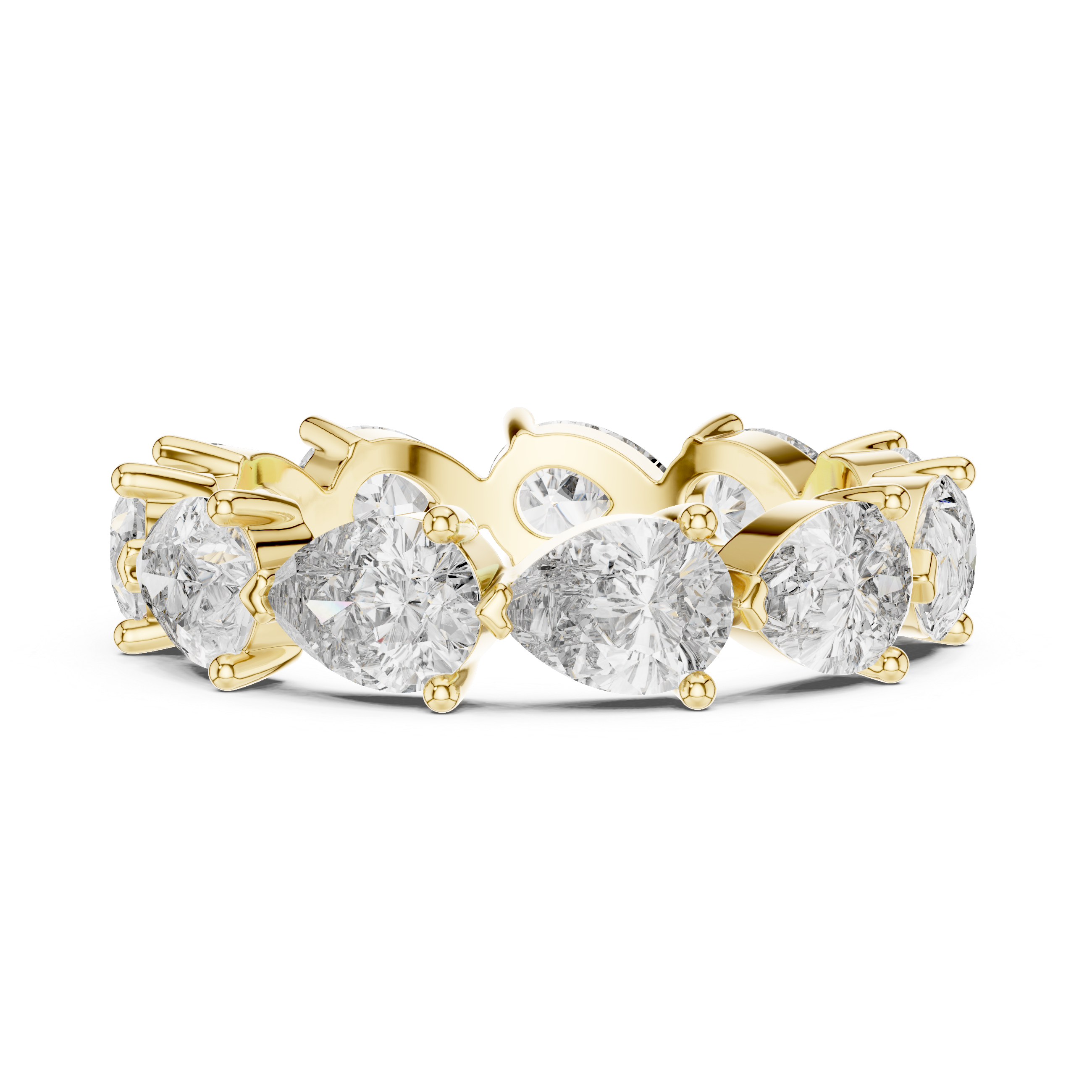 IGI Certified Pear-Cut Lab-Grown Diamond Eternity Band | 14K & 18K Rose Gold | Kiashaa Jewellery