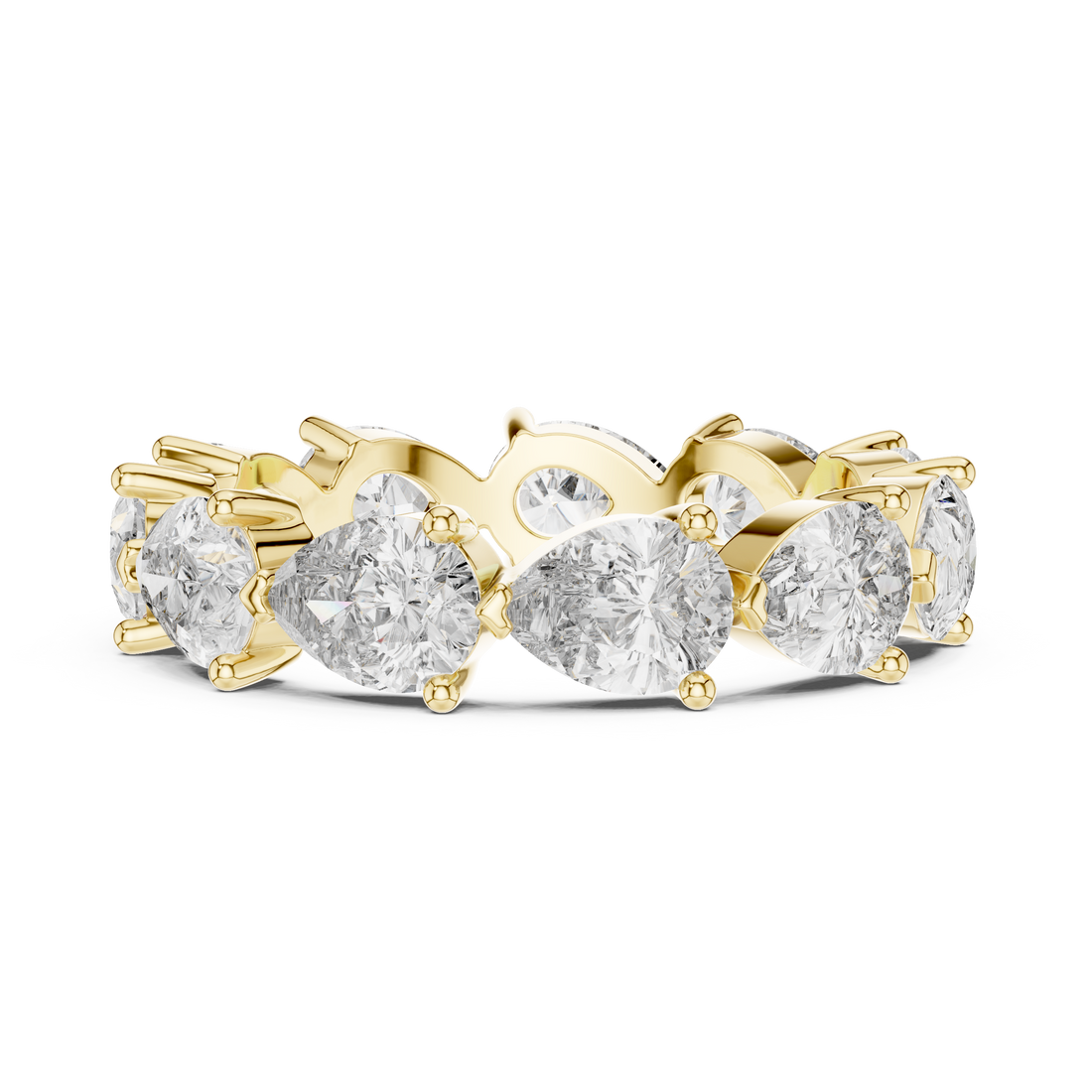 IGI Certified Pear-Cut Lab-Grown Diamond Eternity Band | 14K & 18K Rose Gold | Kiashaa Jewellery