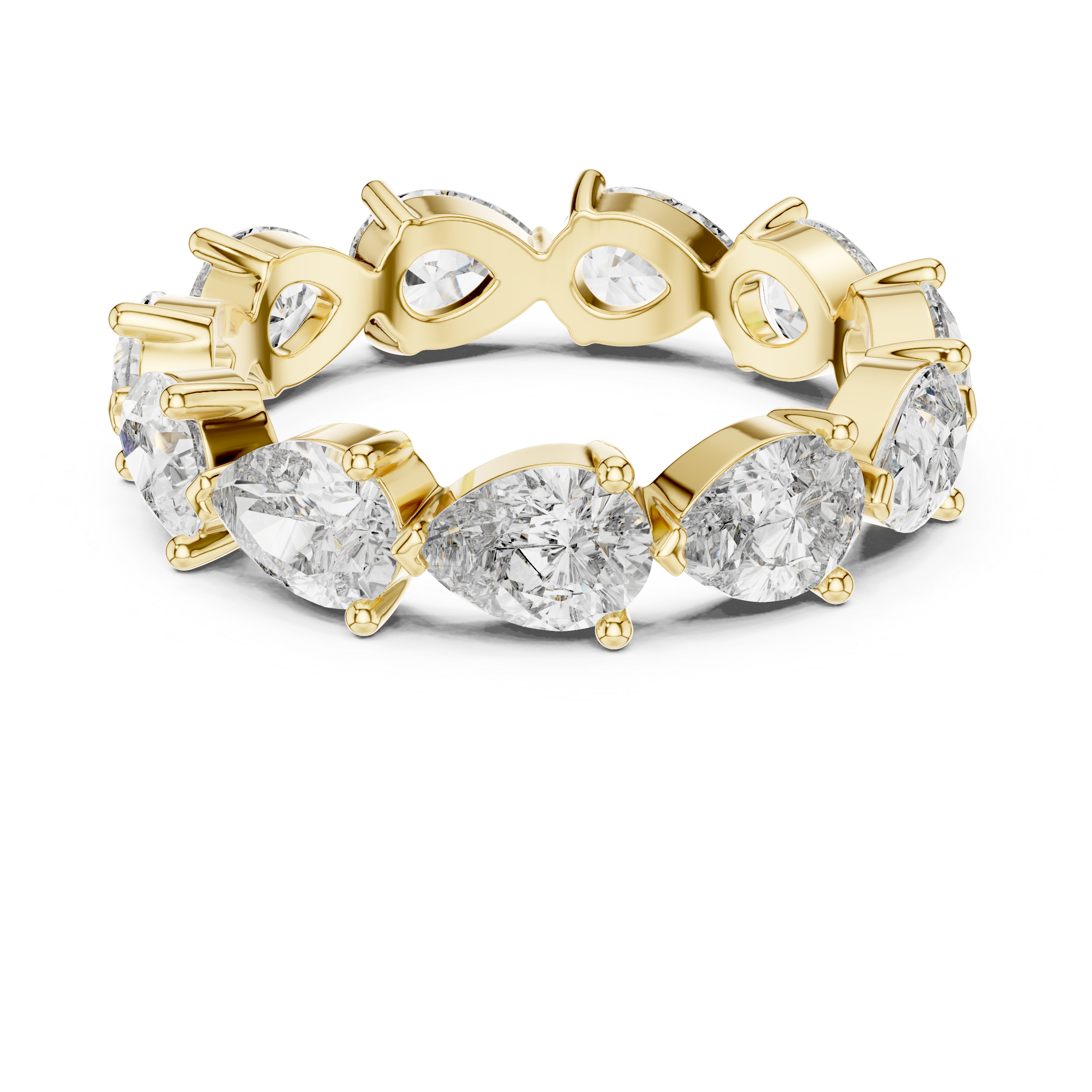 IGI Certified Pear-Cut Lab-Grown Diamond Eternity Band | 14K & 18K Rose Gold | Kiashaa Jewellery