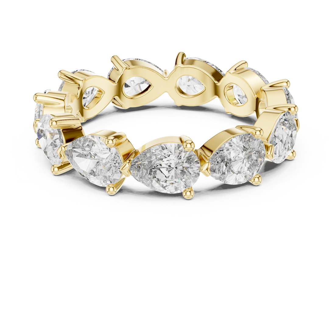 IGI Certified Pear-Cut Lab-Grown Diamond Eternity Band | 14K & 18K Rose Gold | Kiashaa Jewellery