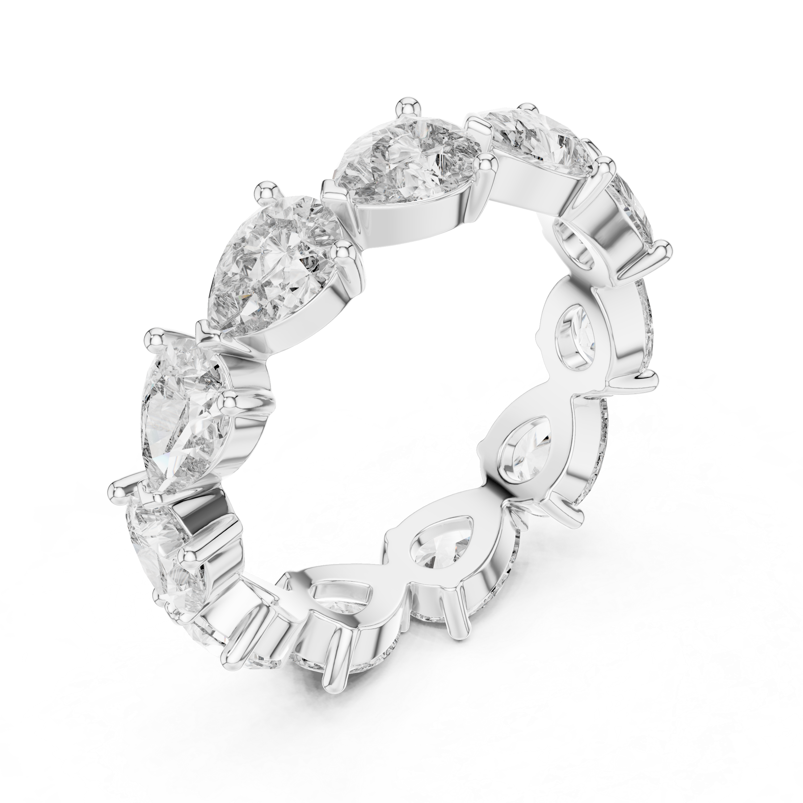 IGI Certified Pear-Cut Lab-Grown Diamond Eternity Band | 14K & 18K Rose Gold | Kiashaa Jewellery