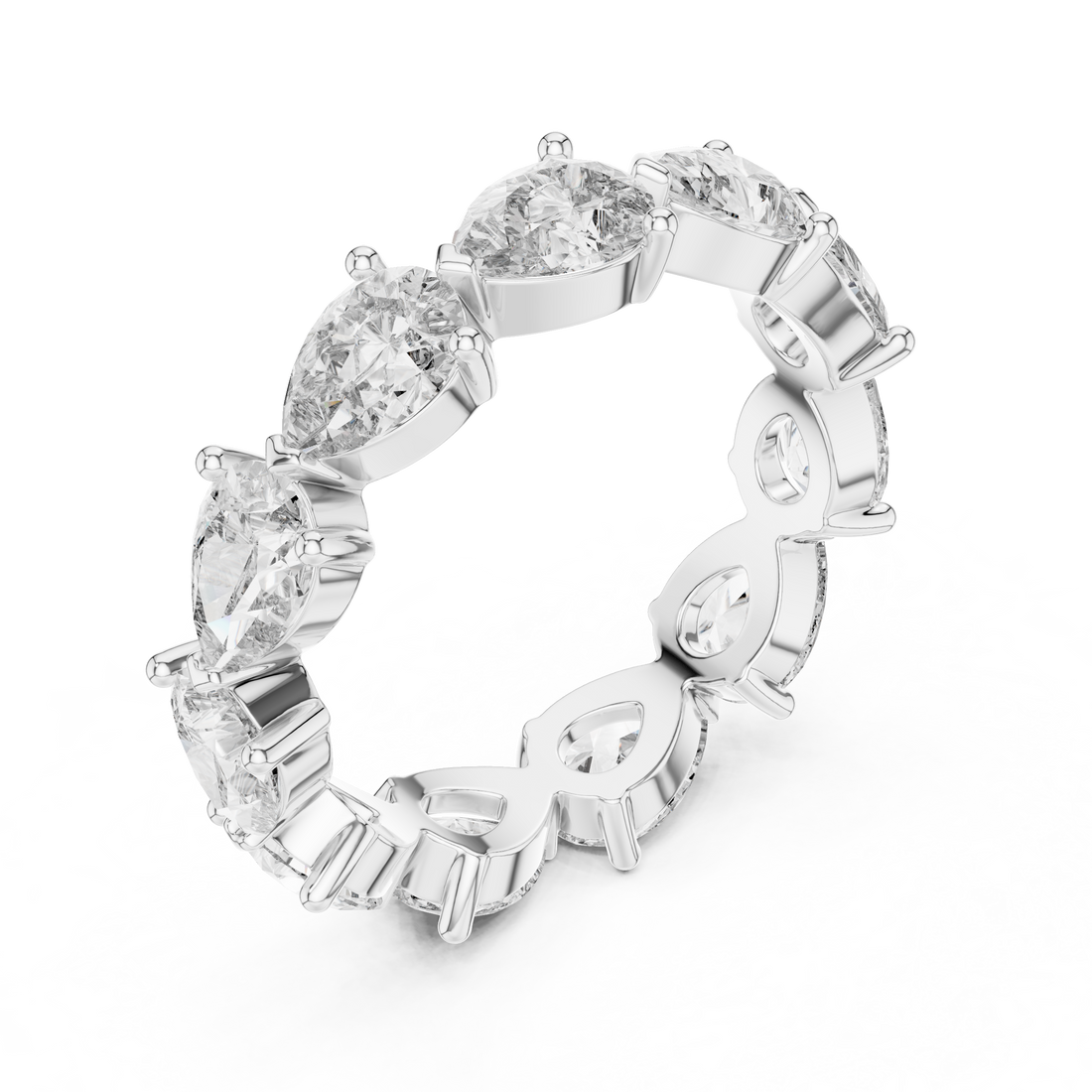 IGI Certified Pear-Cut Lab-Grown Diamond Eternity Band | 14K & 18K Rose Gold | Kiashaa Jewellery
