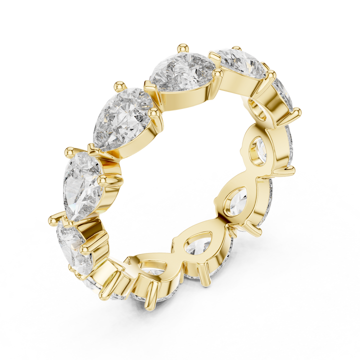 IGI Certified Pear-Cut Lab-Grown Diamond Eternity Band | 14K & 18K Rose Gold | Kiashaa Jewellery