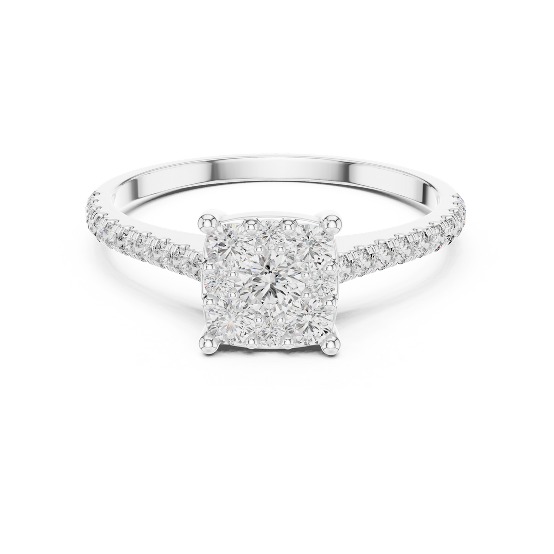 Elegant Cluster Lab-Grown Diamond Ring – Rose Gold | Kiashaa Jewellery