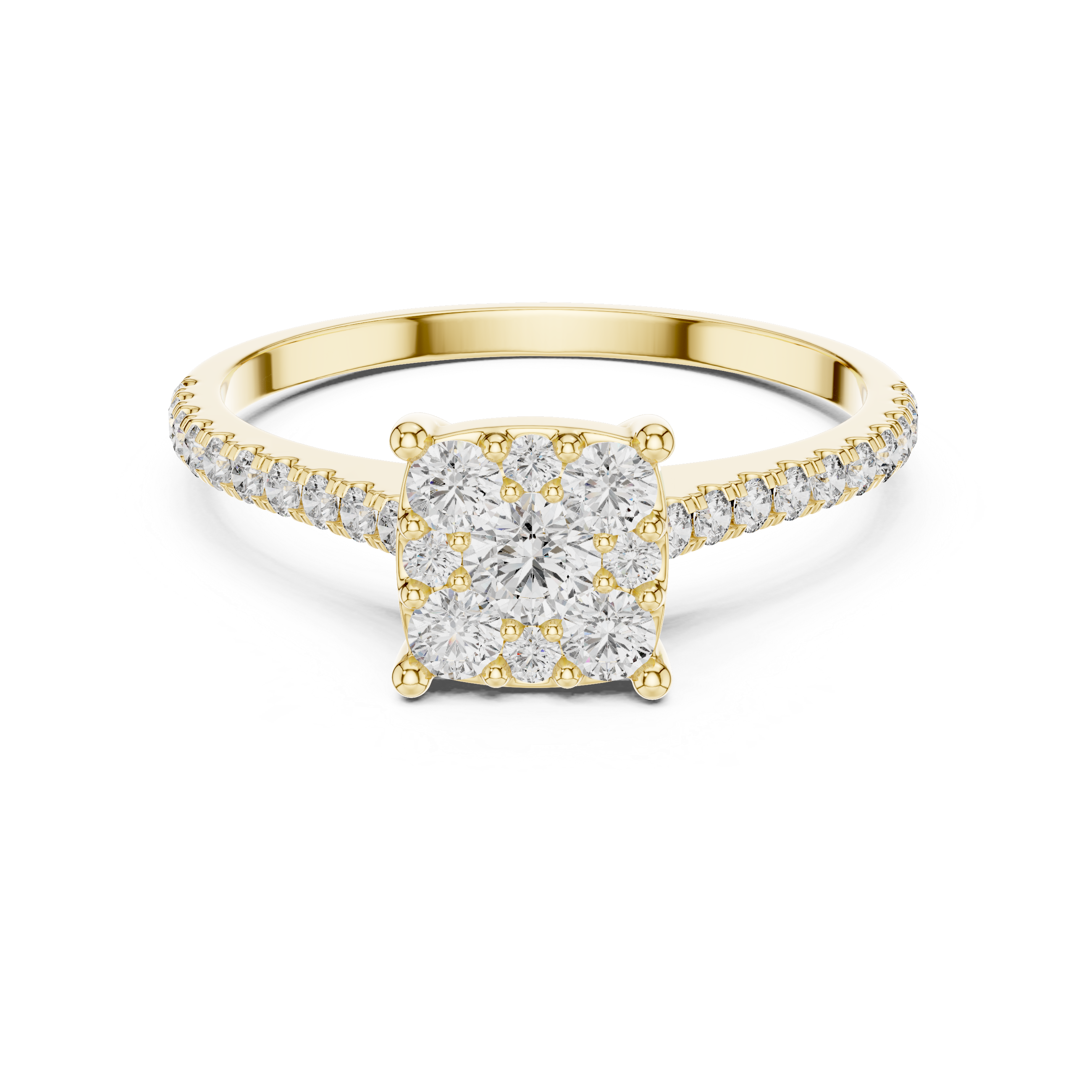 Elegant Cluster Lab-Grown Diamond Ring – Rose Gold | Kiashaa Jewellery