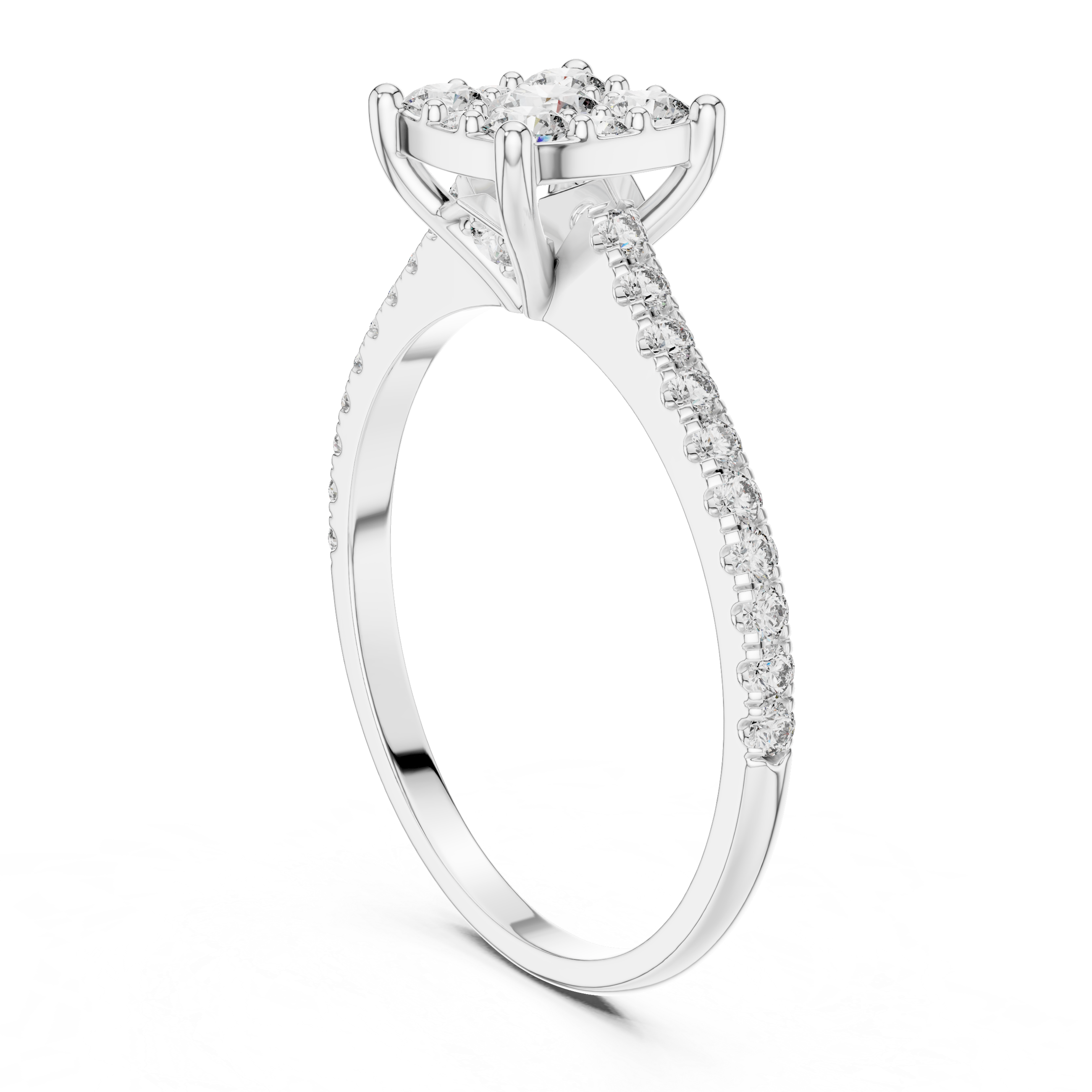 Elegant Cluster Lab-Grown Diamond Ring – Rose Gold | Kiashaa Jewellery