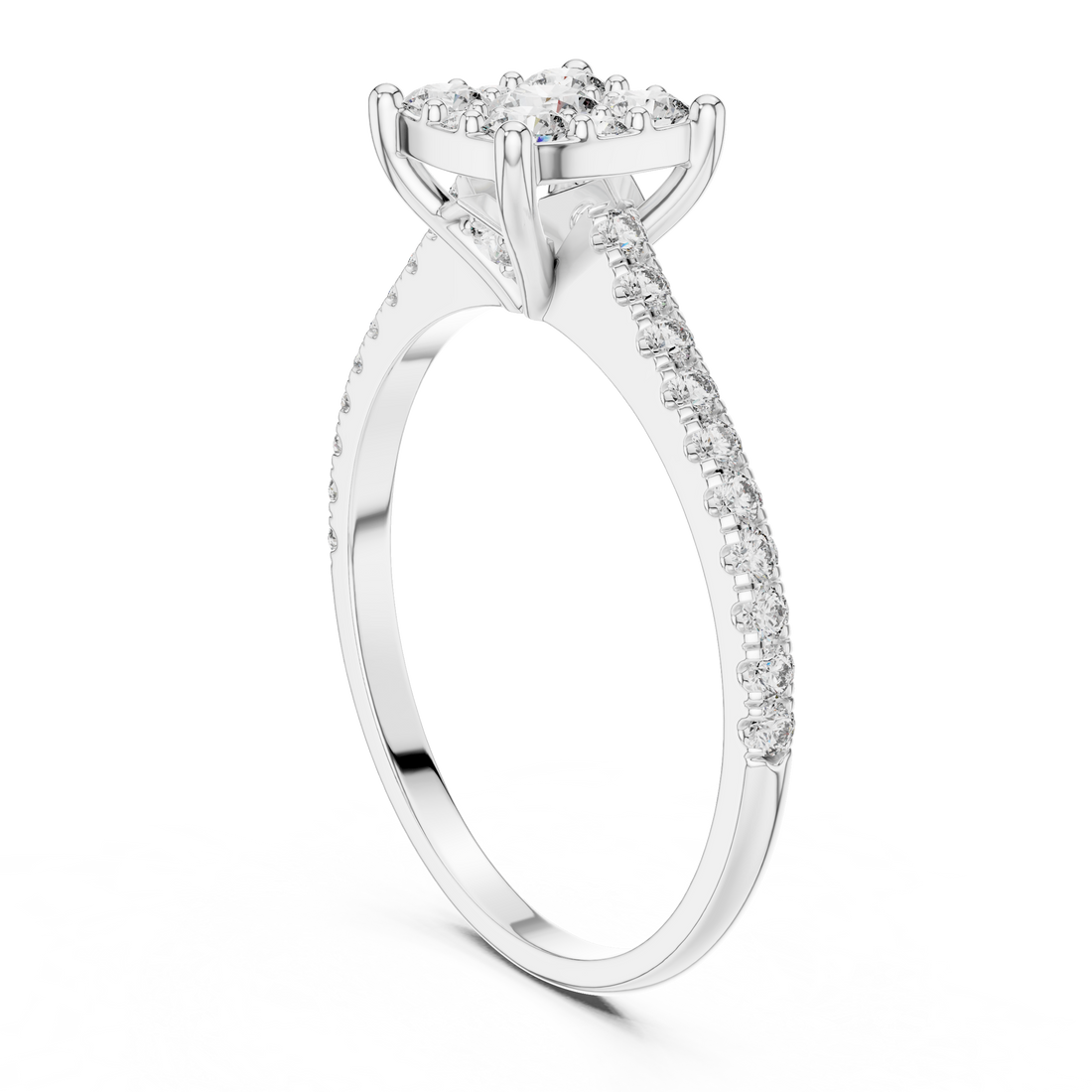 Elegant Cluster Lab-Grown Diamond Ring – Rose Gold | Kiashaa Jewellery