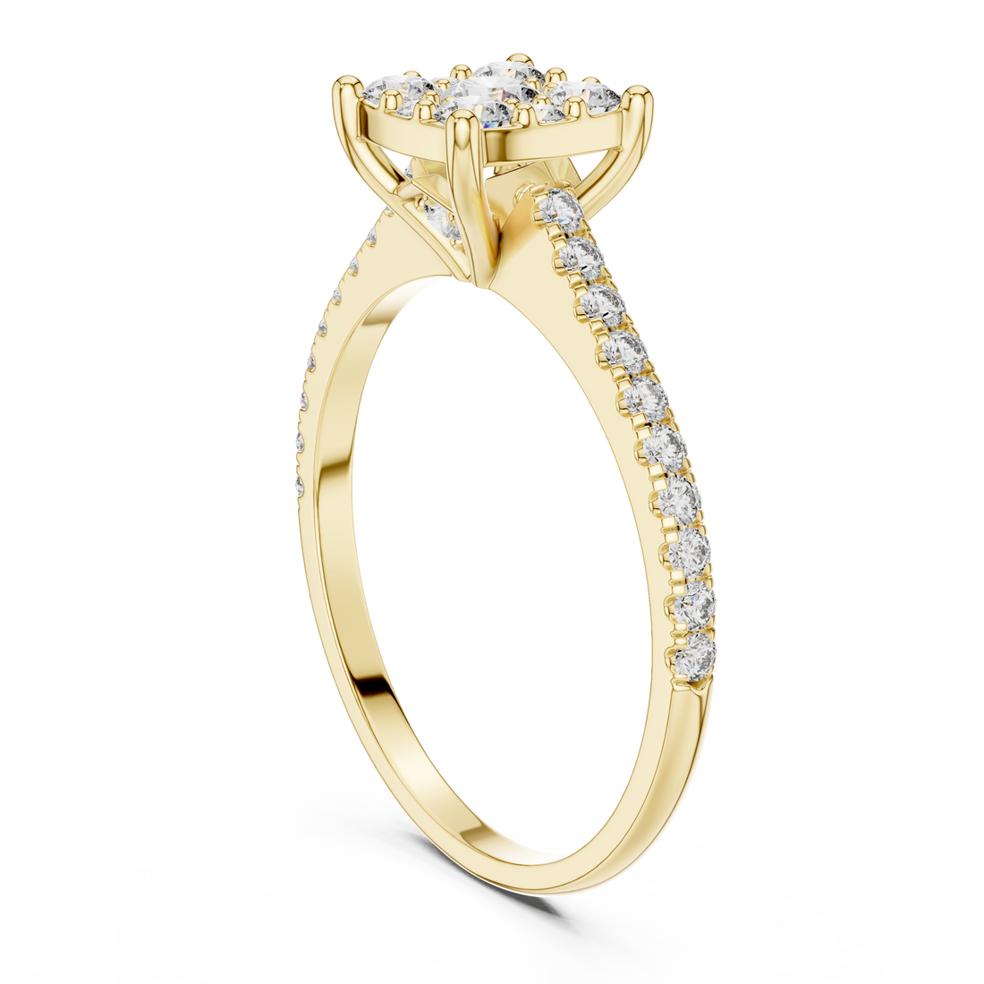 Elegant Cluster Lab-Grown Diamond Ring – Rose Gold | Kiashaa Jewellery