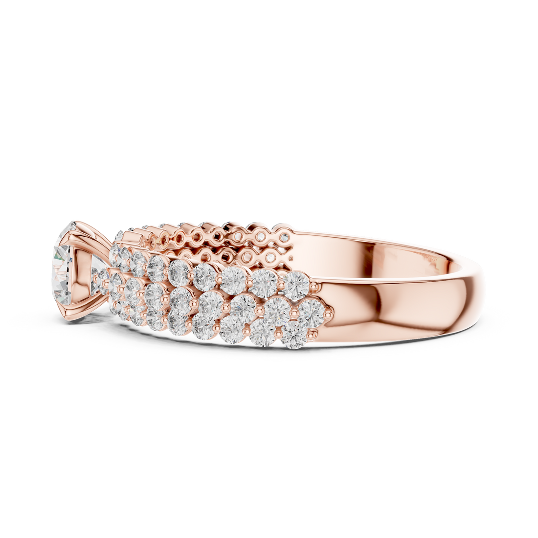 Elegant Lab-Grown Diamond Rose Gold Ring | Kiashaa Jewellery