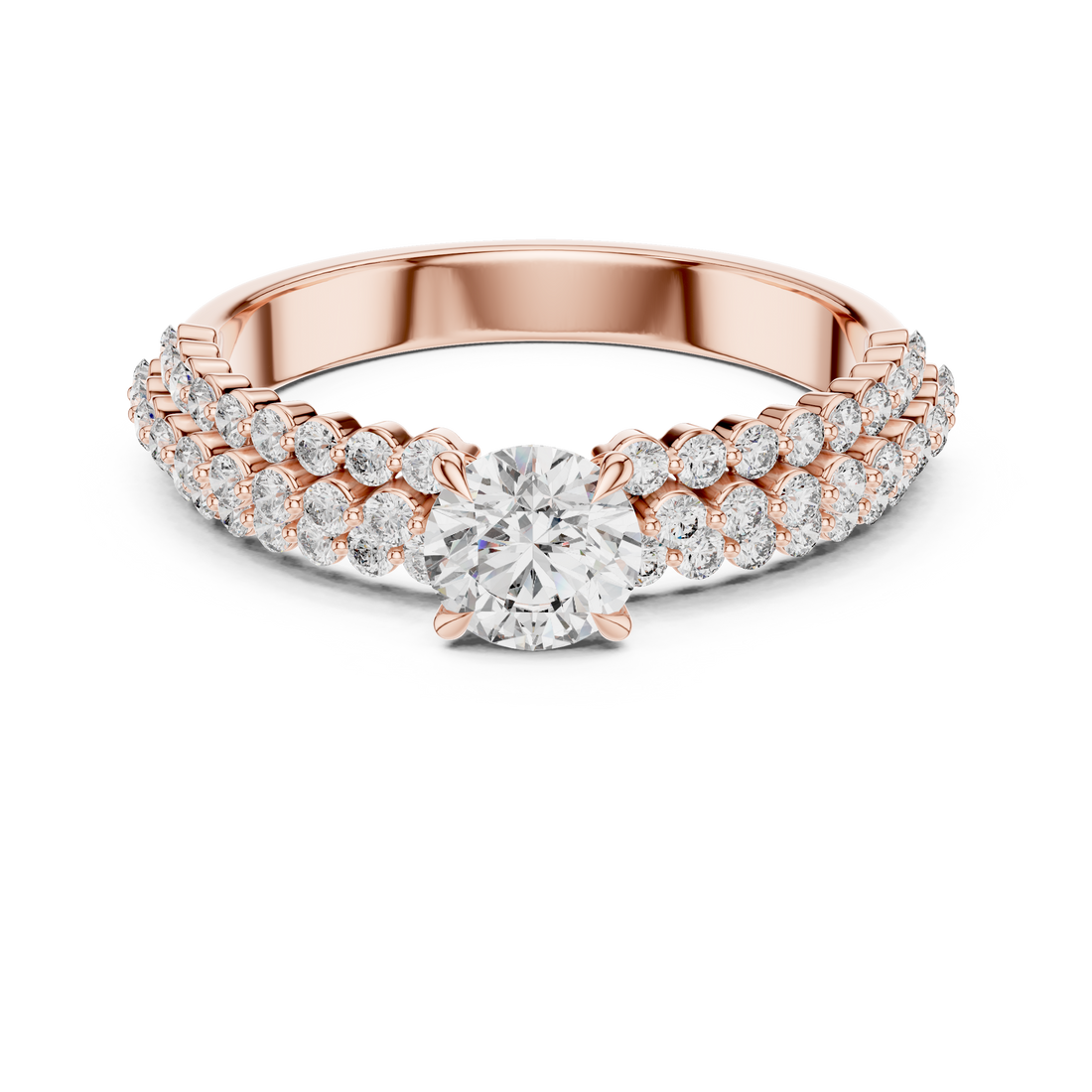 Elegant Lab-Grown Diamond Rose Gold Ring | Kiashaa Jewellery