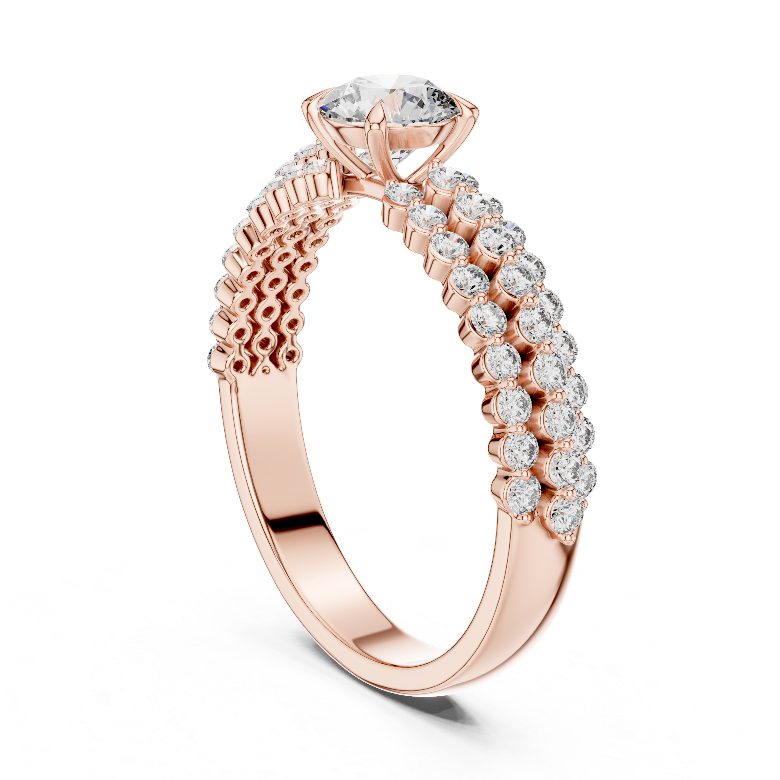 Elegant Lab-Grown Diamond Rose Gold Ring | Kiashaa Jewellery