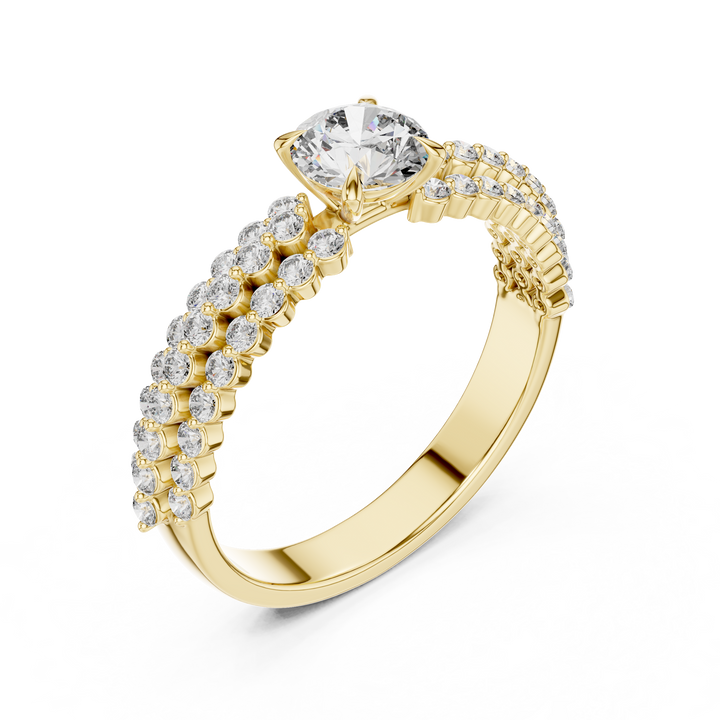 Elegant Lab-Grown Diamond Rose Gold Ring | Kiashaa Jewellery