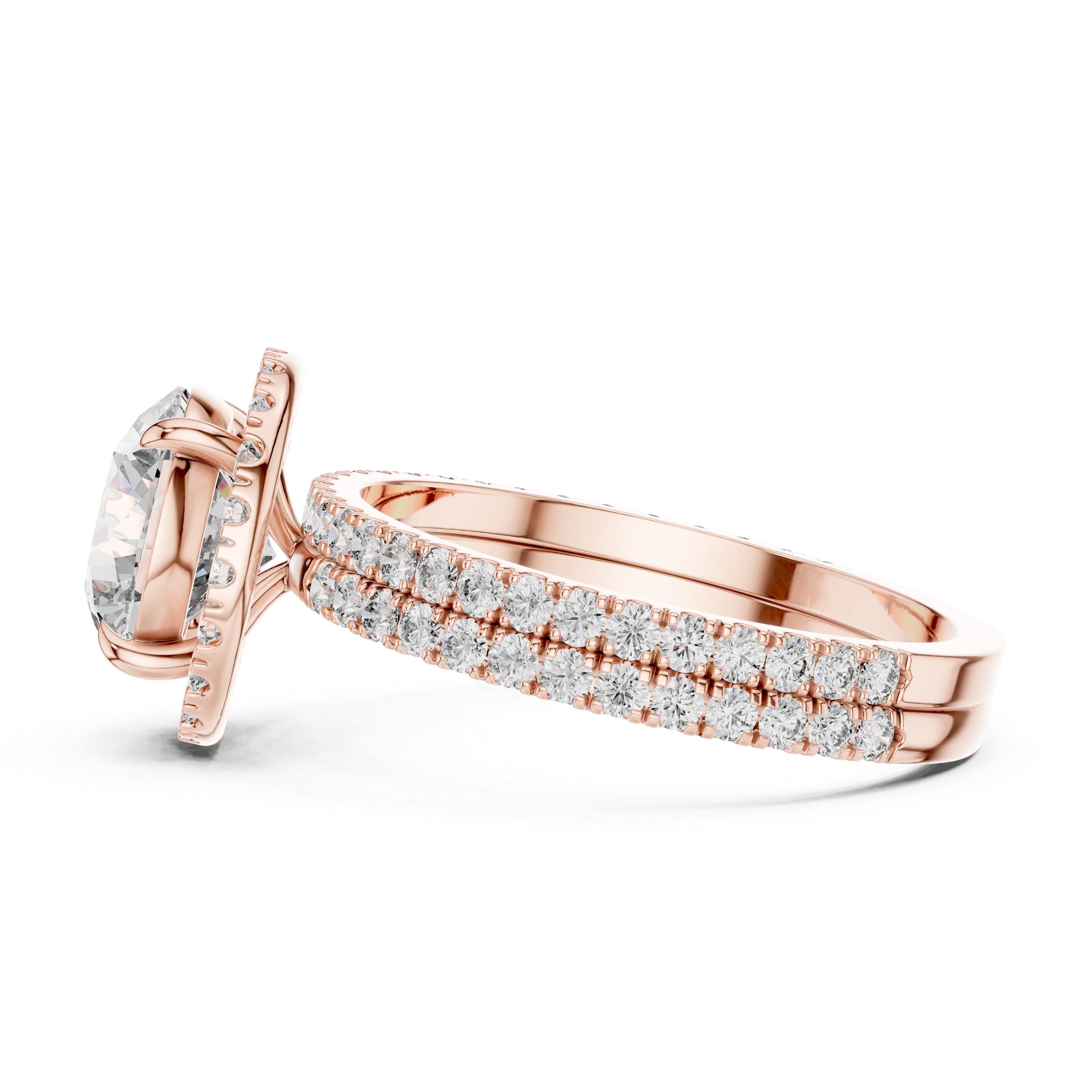 Elegant Halo Round-Cut Lab-Grown Diamond Ring in 14K/18K Gold – Kiashaa Jewellery