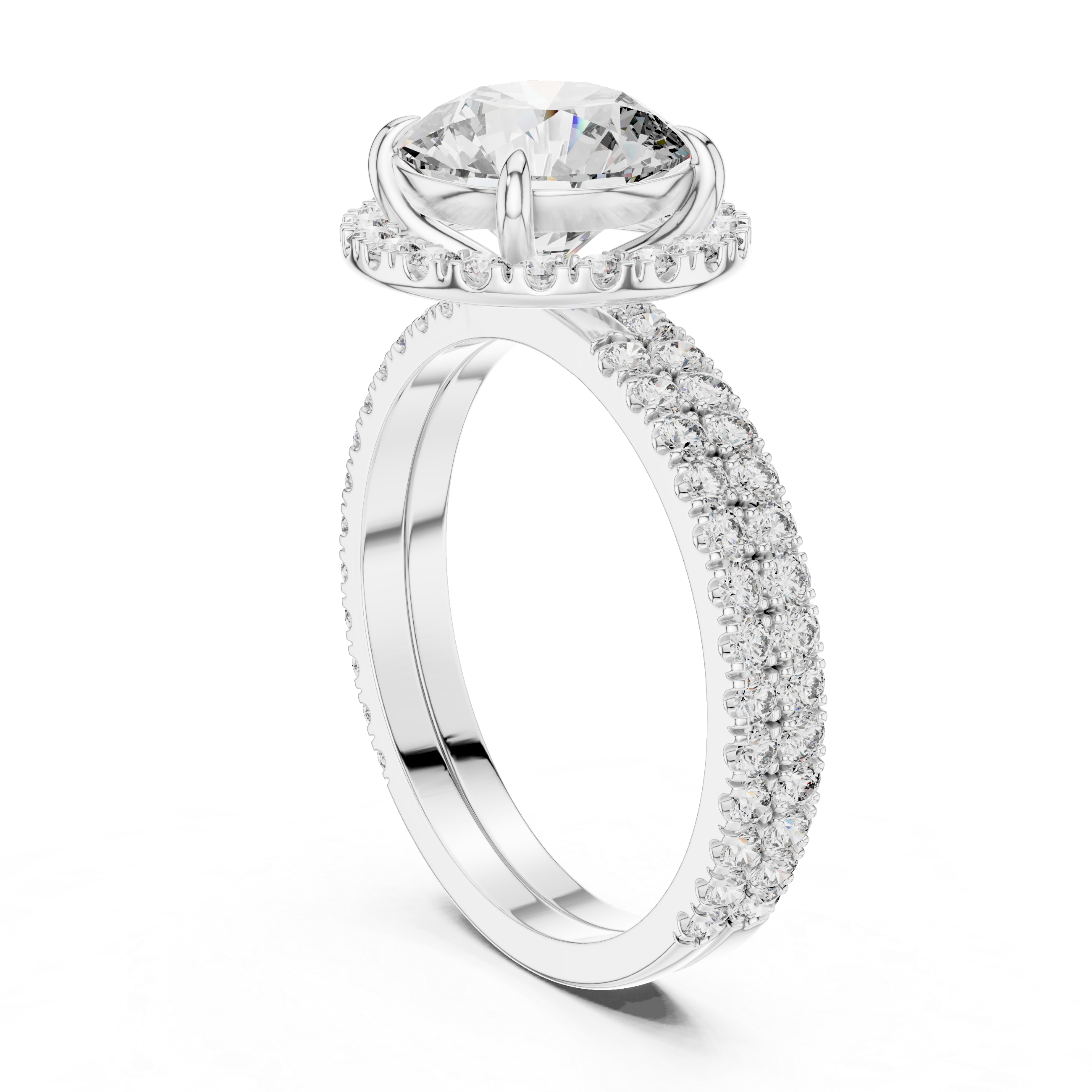 Elegant Halo Round-Cut Lab-Grown Diamond Ring in 14K/18K Gold – Kiashaa Jewellery