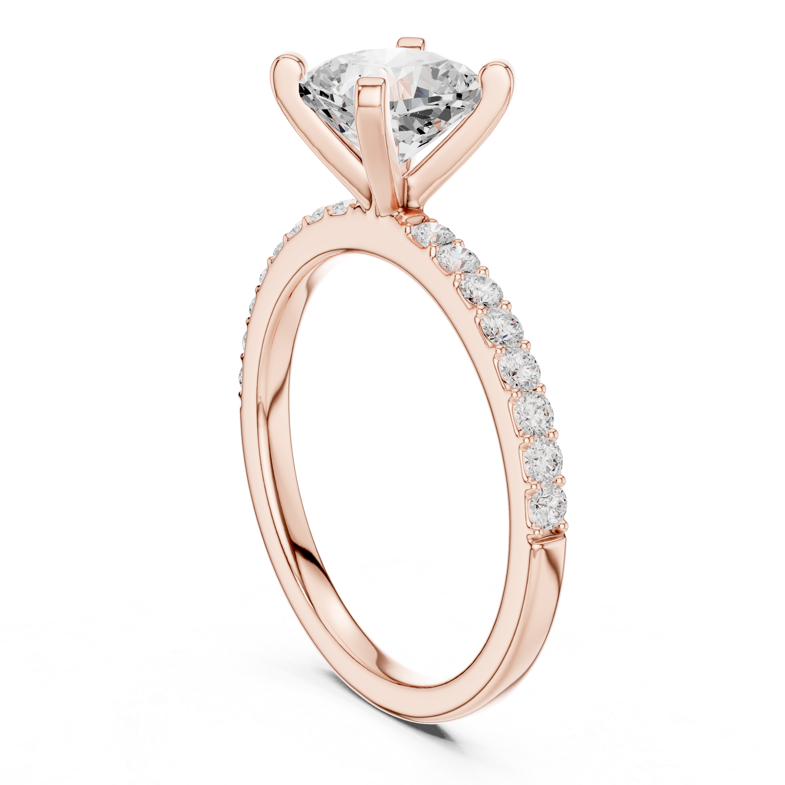 14K / 18K Rose Gold Solitaire Lab-Grown Diamond Engagement Ring