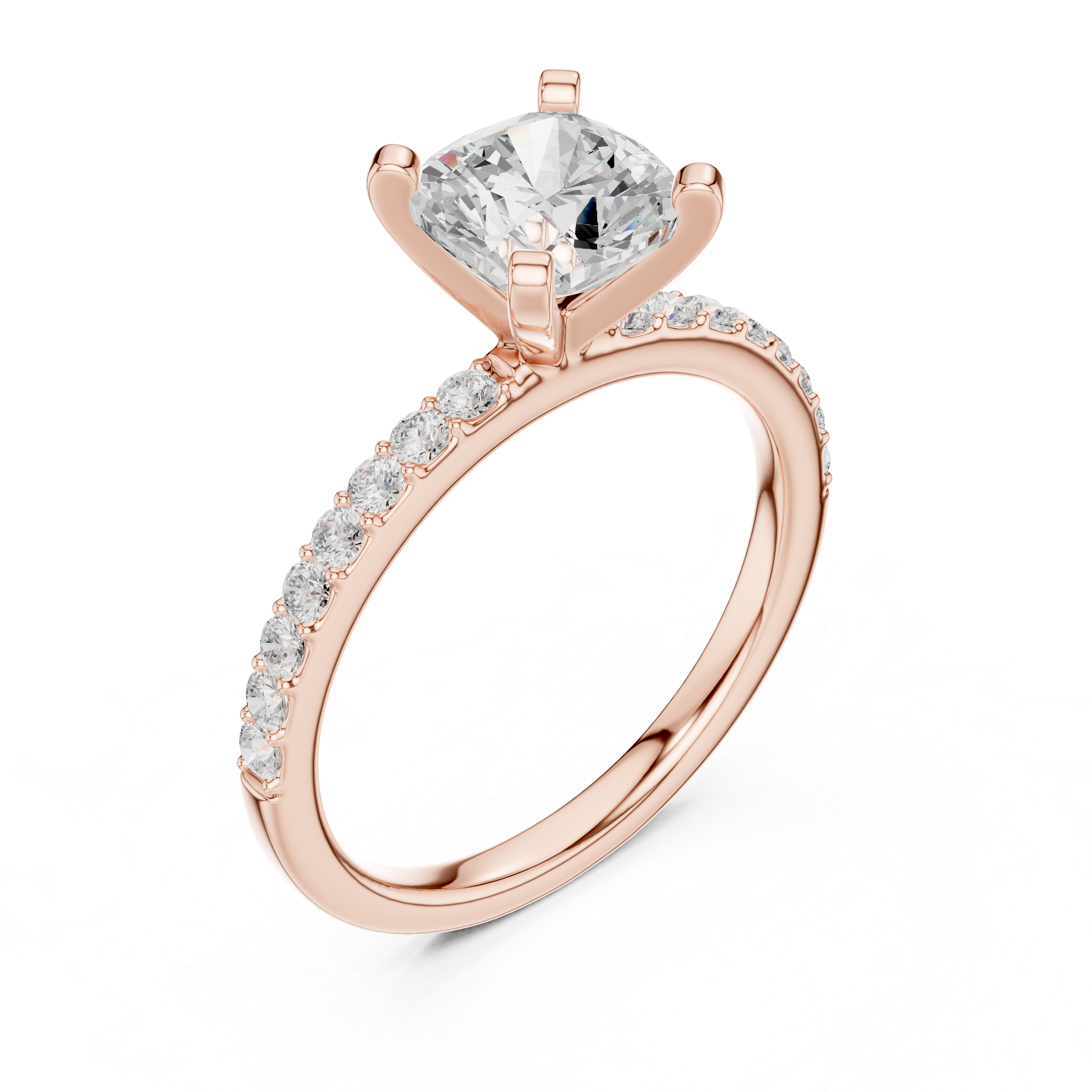 14K / 18K Rose Gold Solitaire Lab-Grown Diamond Engagement Ring