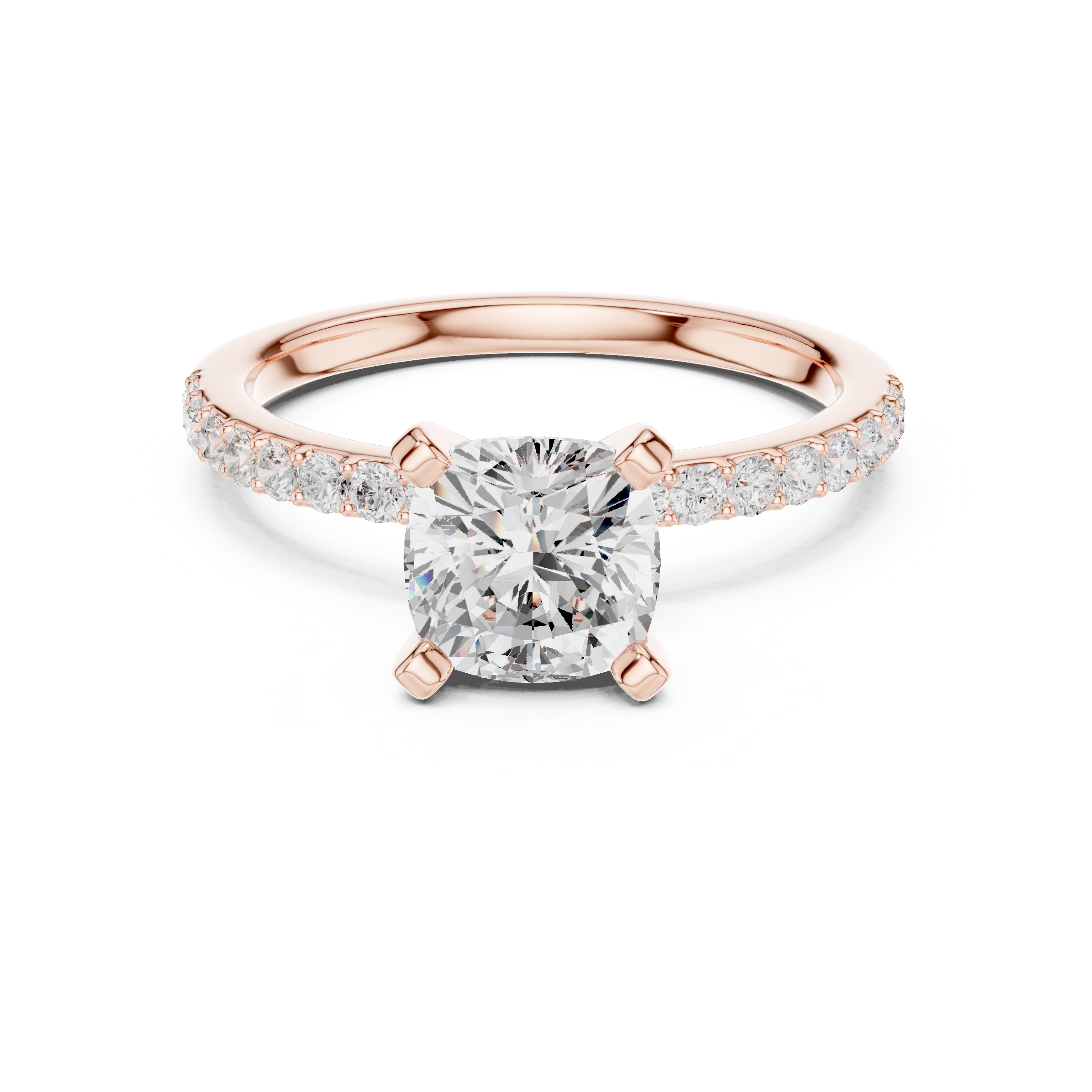 14K / 18K Rose Gold Solitaire Lab-Grown Diamond Engagement Ring
