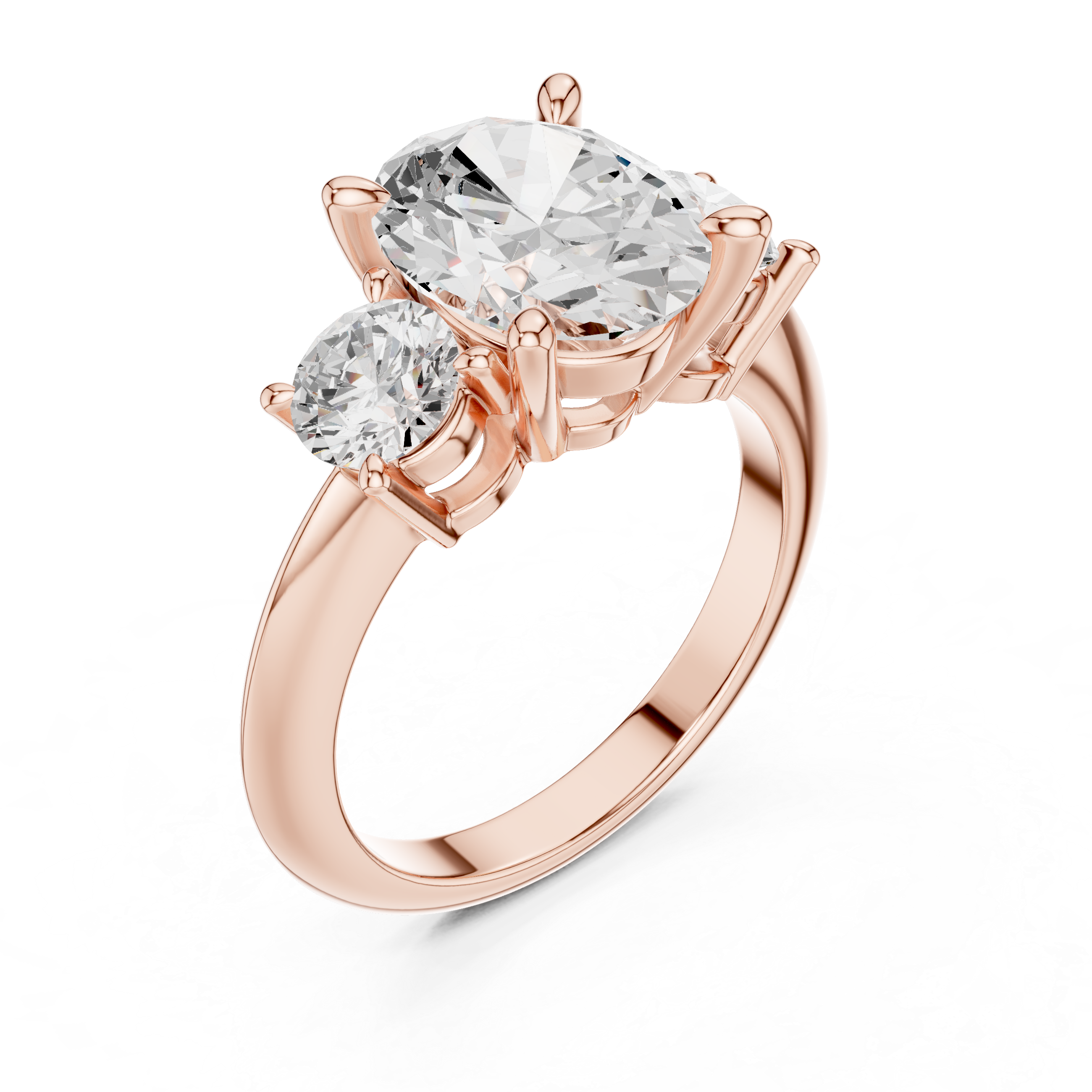 Elegant Dual-Stone Lab-Grown Diamond Engagement Ring in 14K/18K Rose Gold