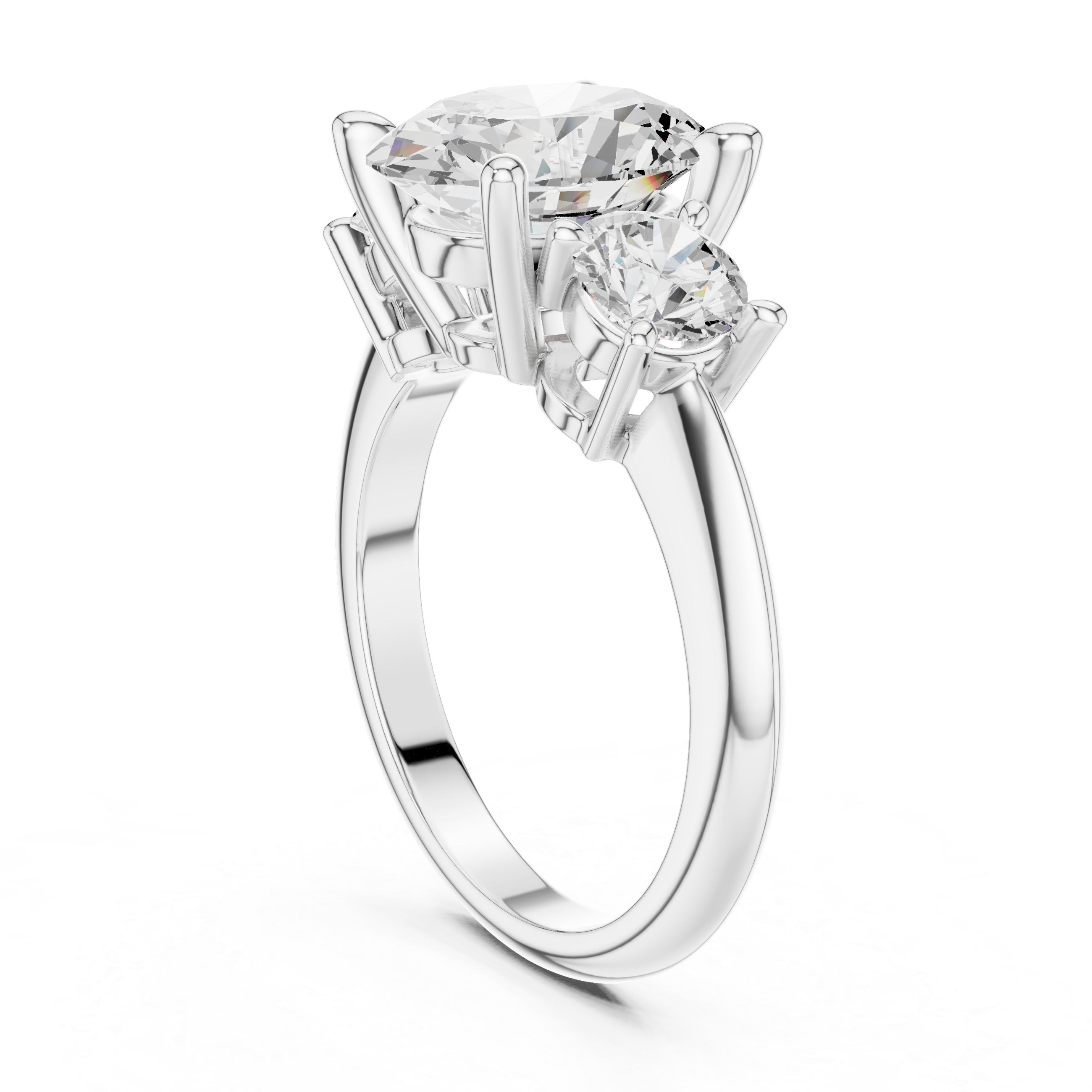 Elegant Dual-Stone Lab-Grown Diamond Engagement Ring in 14K/18K Rose Gold
