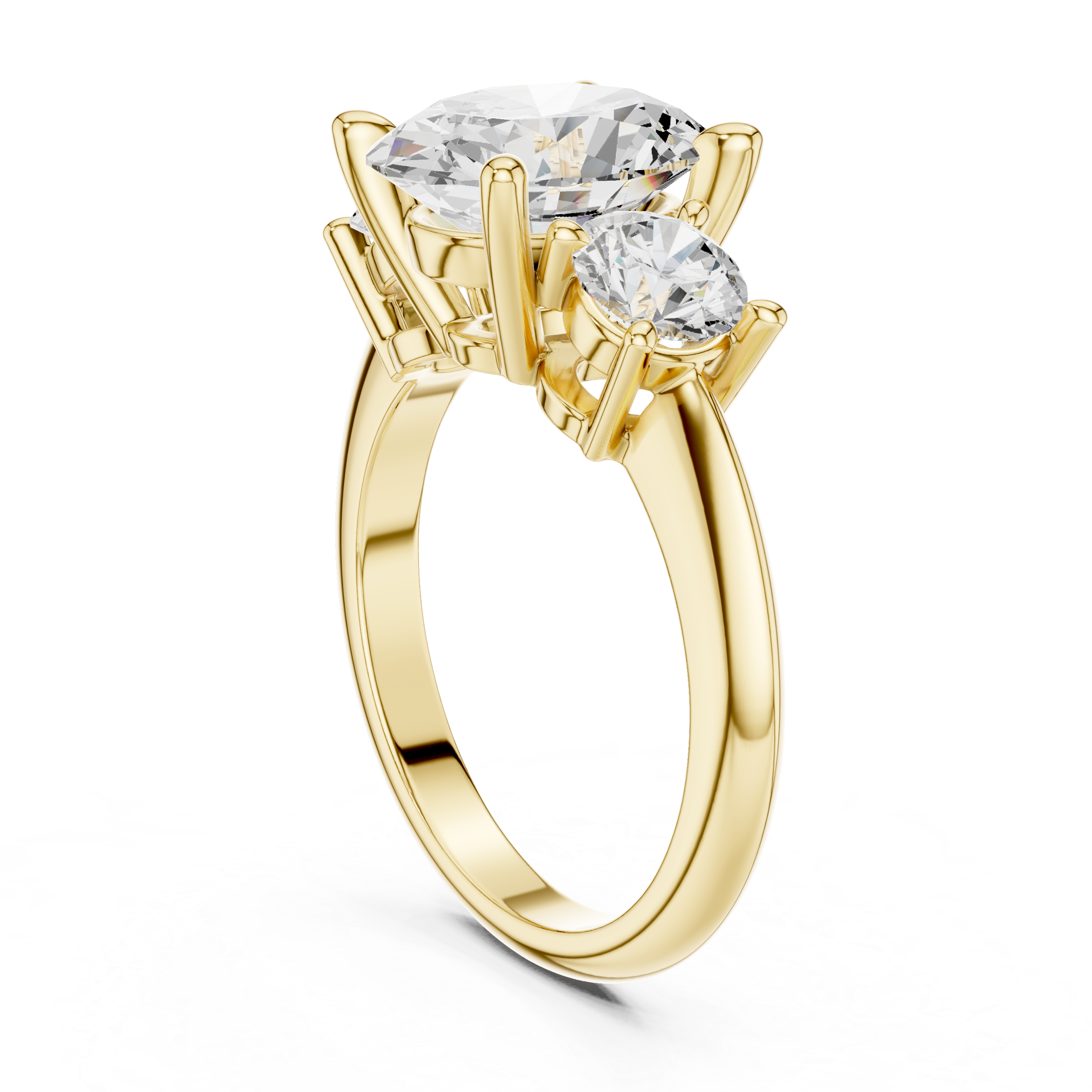 Elegant Dual-Stone Lab-Grown Diamond Engagement Ring in 14K/18K Rose Gold