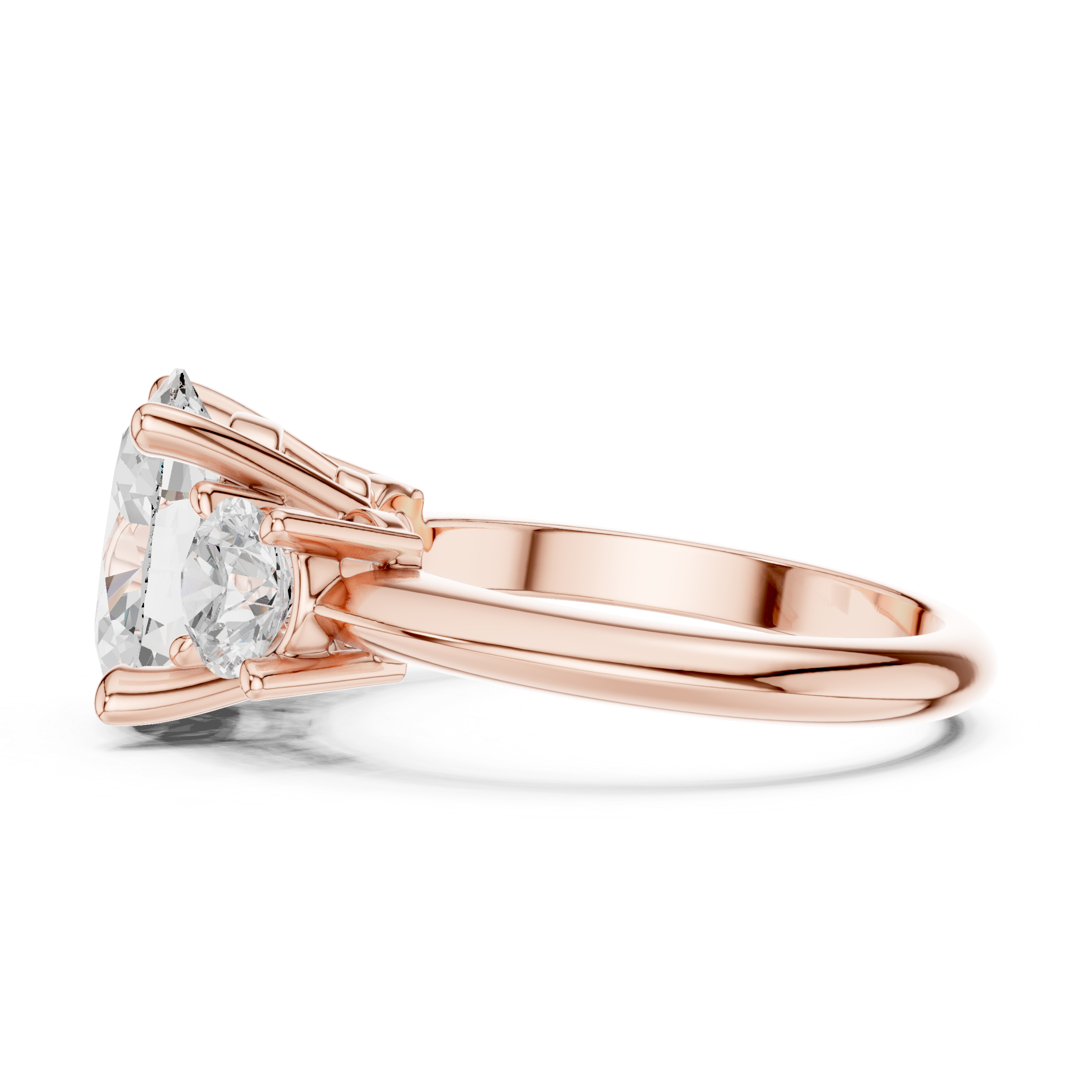 Elegant Dual-Stone Lab-Grown Diamond Engagement Ring in 14K/18K Rose Gold