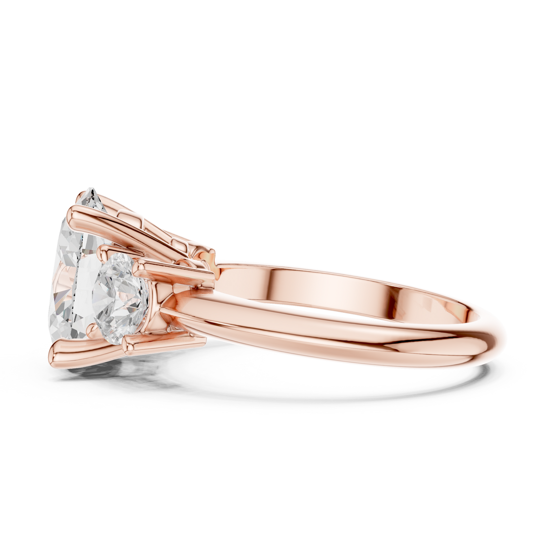 Elegant Dual-Stone Lab-Grown Diamond Engagement Ring in 14K/18K Rose Gold