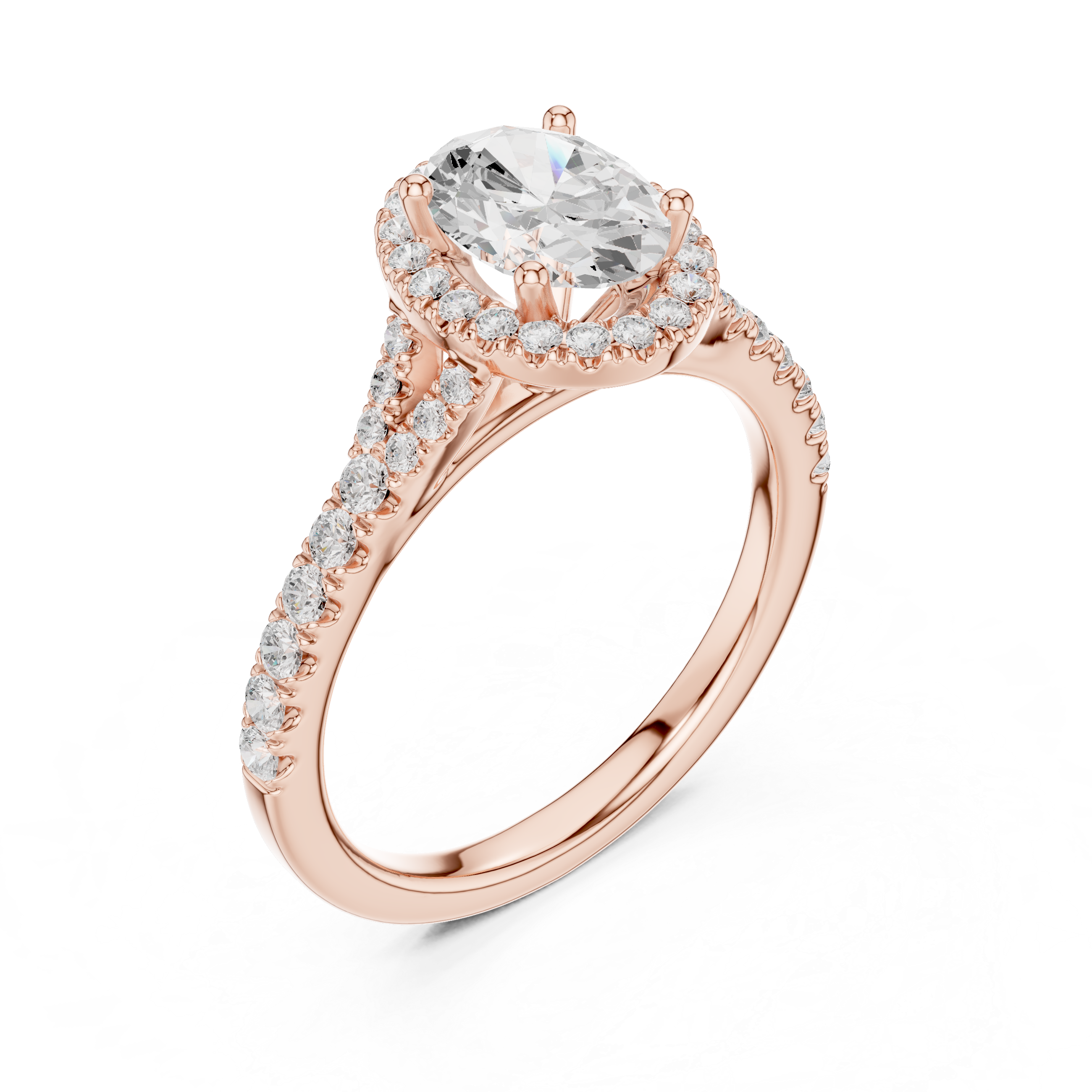 Elegant Halo Lab-Grown Diamond Ring – 18K Rose Gold | Kiashaa Jewellery