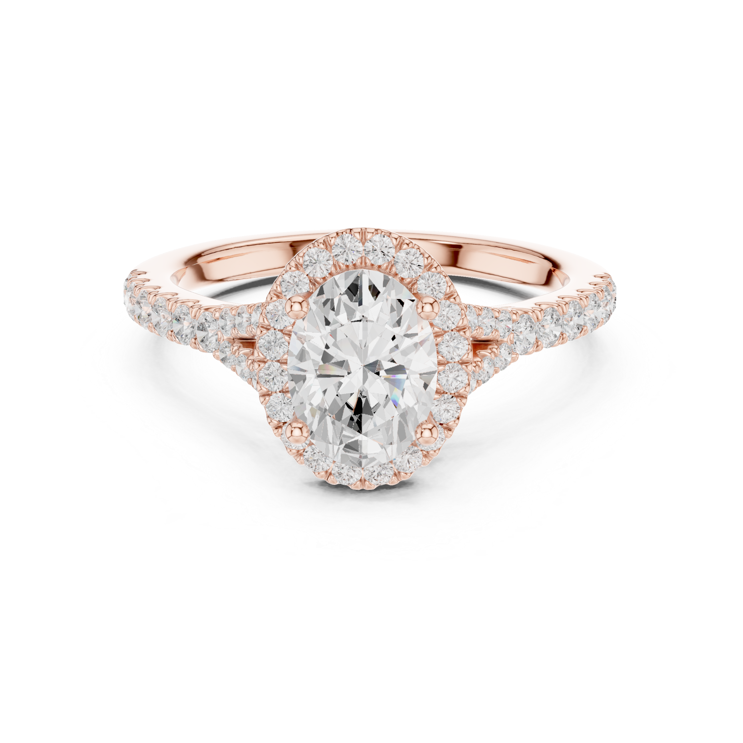 Elegant Halo Lab-Grown Diamond Ring – 18K Rose Gold | Kiashaa Jewellery