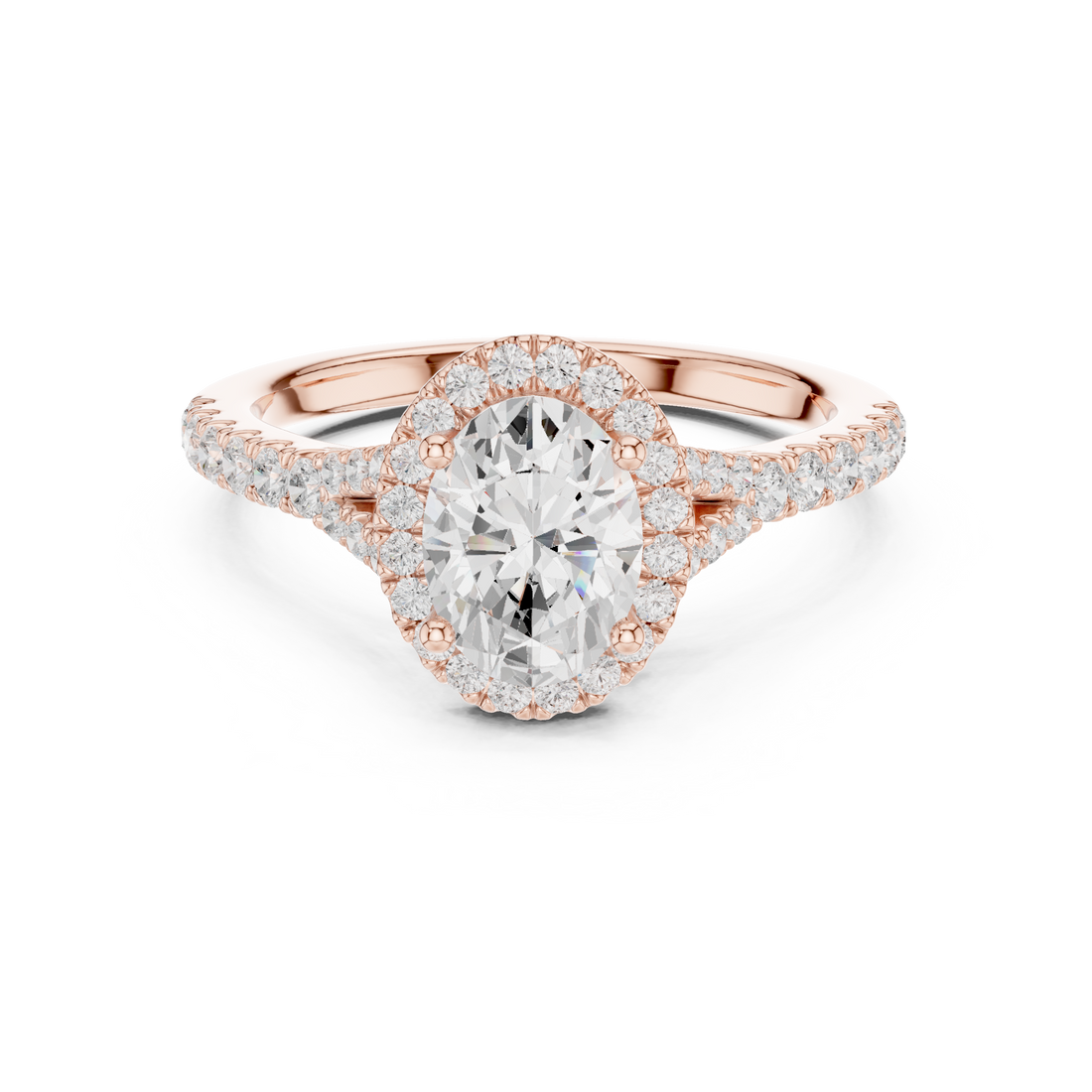 Elegant Halo Lab-Grown Diamond Ring – 18K Rose Gold | Kiashaa Jewellery