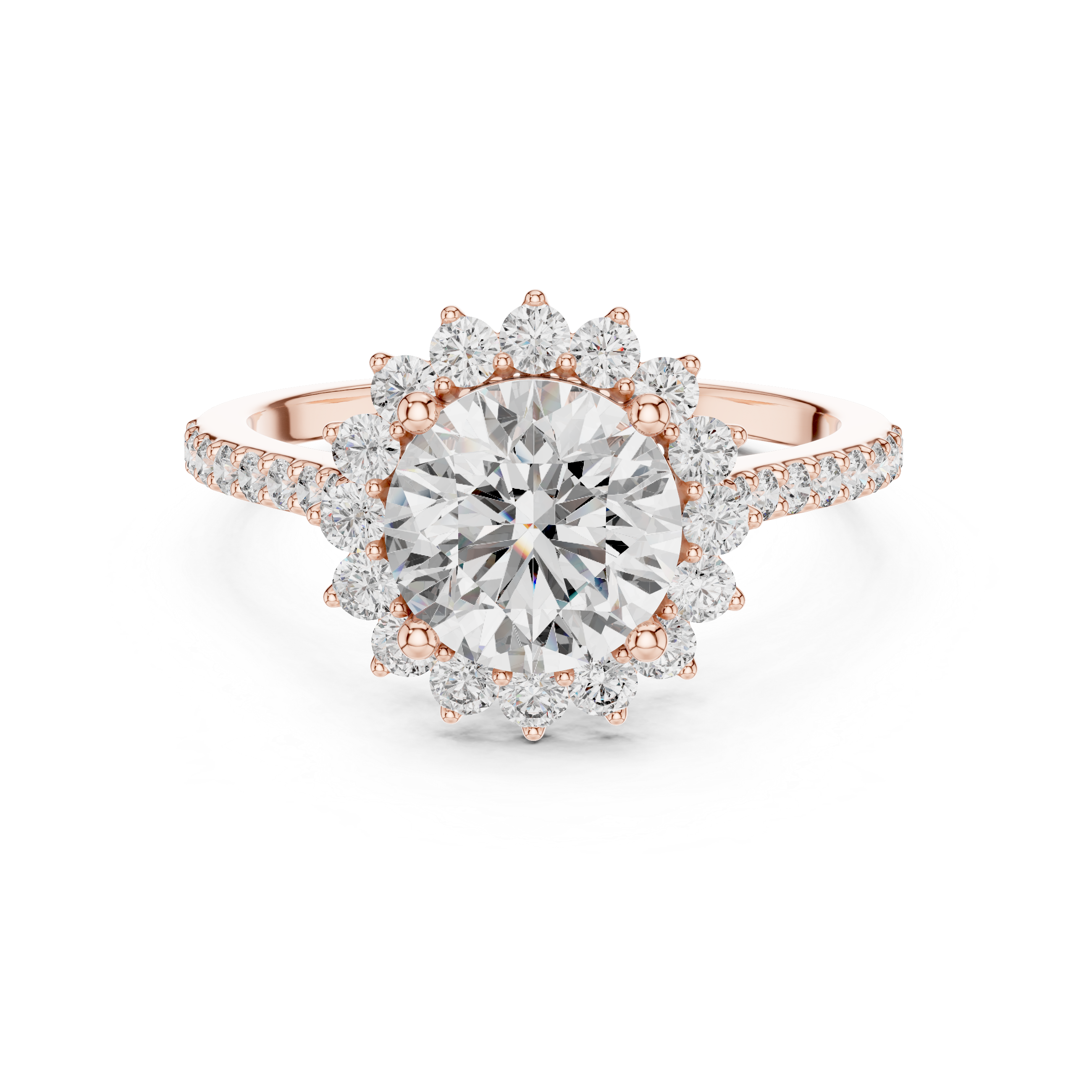 Rose Gold Halo Lab-Grown Diamond Engagement Ring