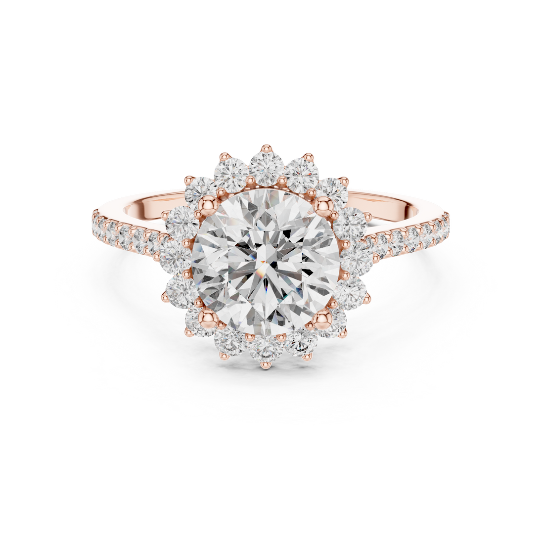 Rose Gold Halo Lab-Grown Diamond Engagement Ring