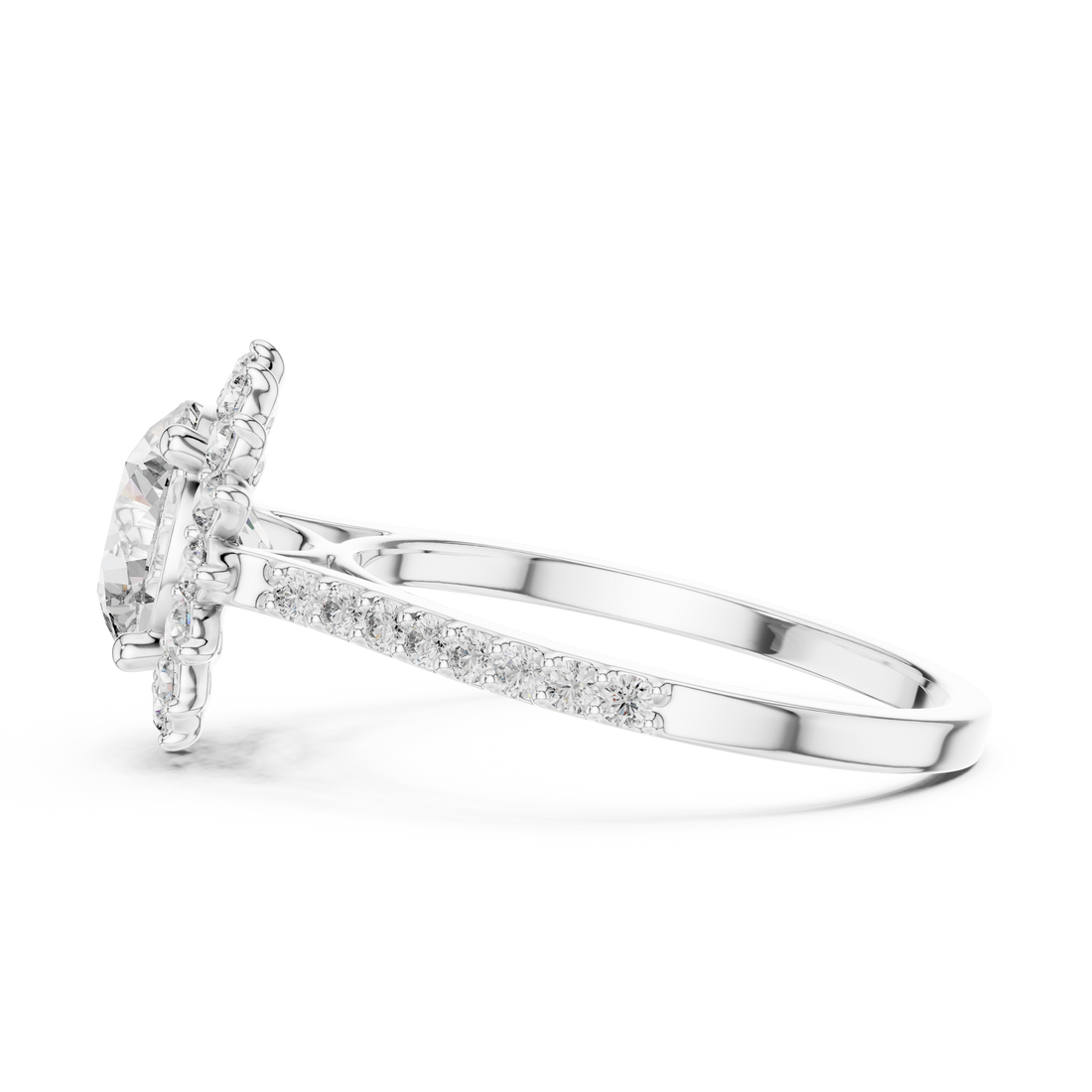 Rose Gold Halo Lab-Grown Diamond Engagement Ring