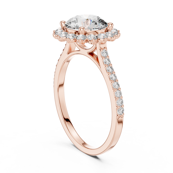 Rose Gold Halo Lab-Grown Diamond Engagement Ring