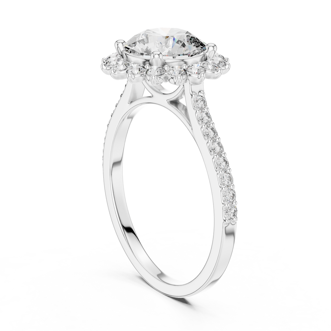 Rose Gold Halo Lab-Grown Diamond Engagement Ring