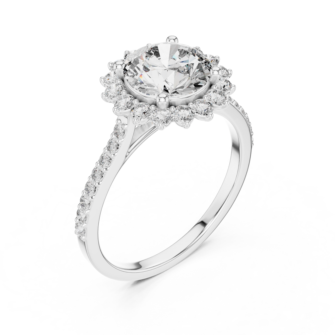 Rose Gold Halo Lab-Grown Diamond Engagement Ring