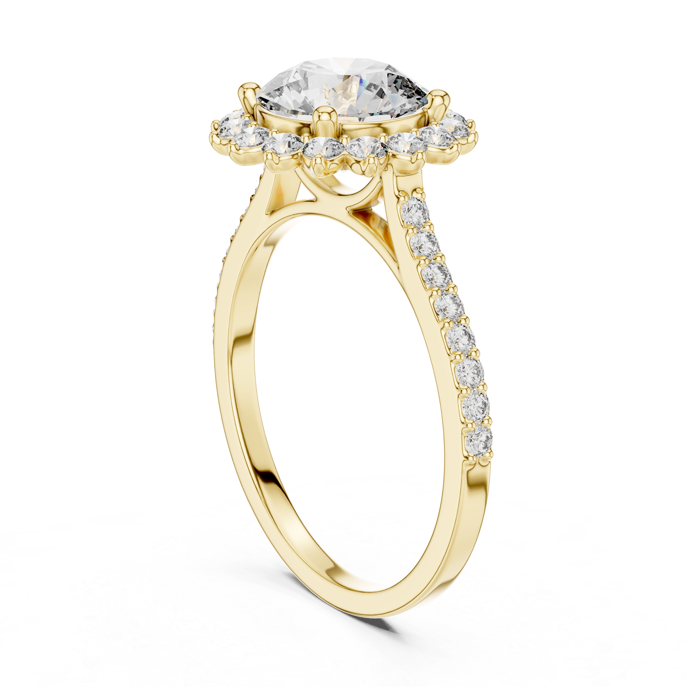 Rose Gold Halo Lab-Grown Diamond Engagement Ring