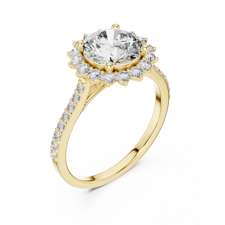 Rose Gold Halo Lab-Grown Diamond Engagement Ring