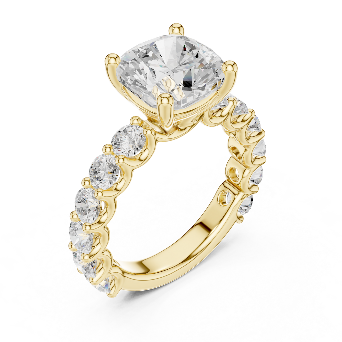 Luxury Halo Lab-Grown Diamond Engagement Ring | 14K & 18K Gold | Kiashaa Jewellery