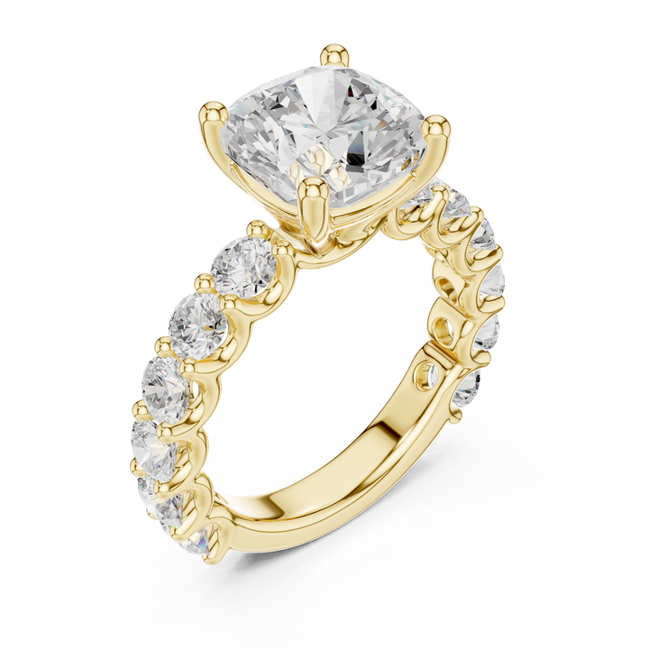 Luxury Halo Lab-Grown Diamond Engagement Ring | 14K & 18K Gold | Kiashaa Jewellery