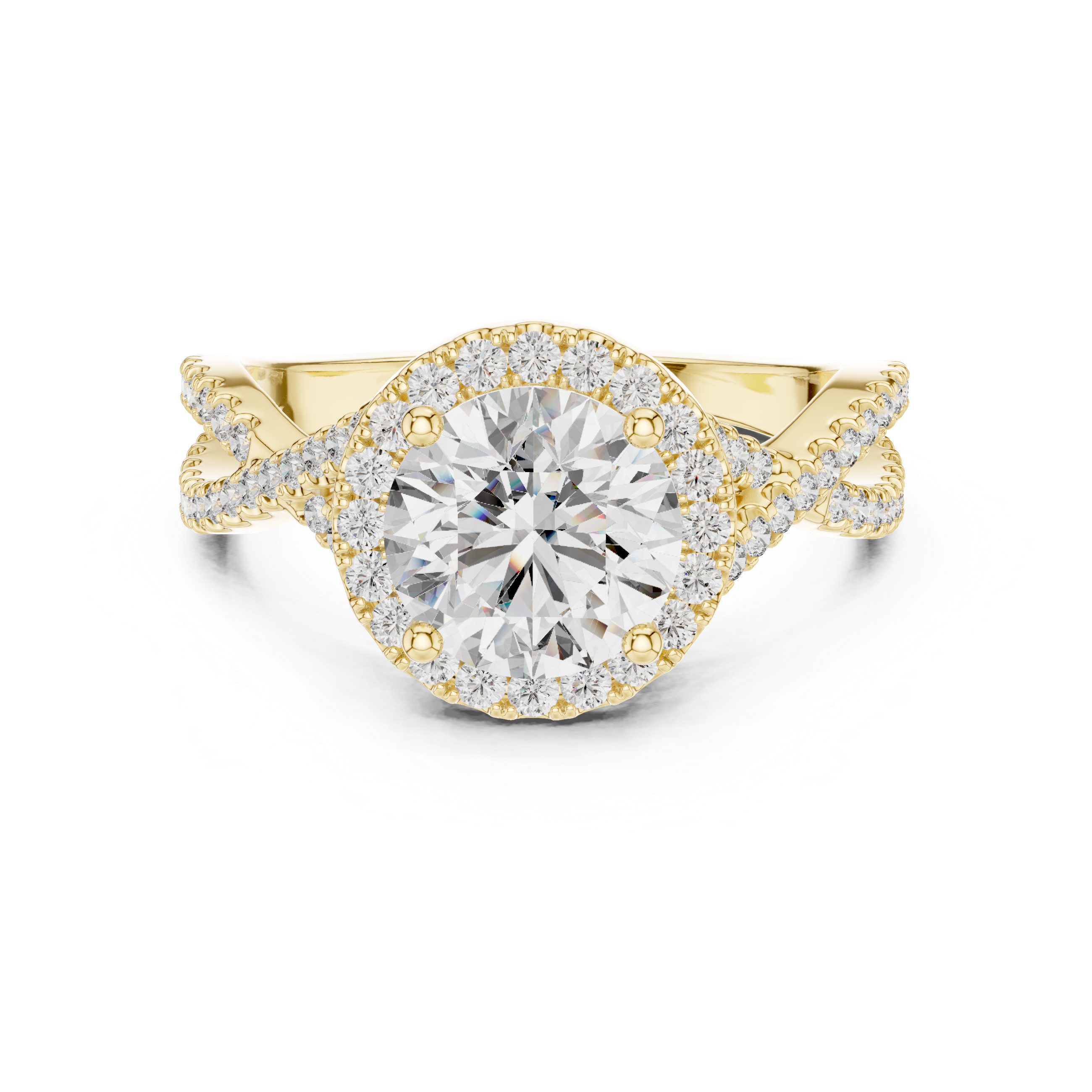 Rose Gold Halo Split Shank Lab-Grown Diamond Ring – 14K / 18K Gold