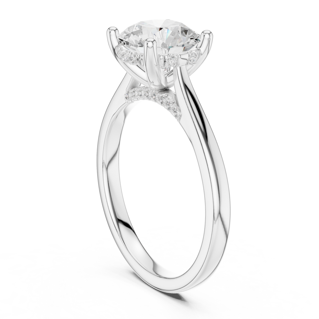 Rose Gold Solitaire Lab-Grown Diamond Ring – Elegant Halo Design | Kiashaa Jewellery