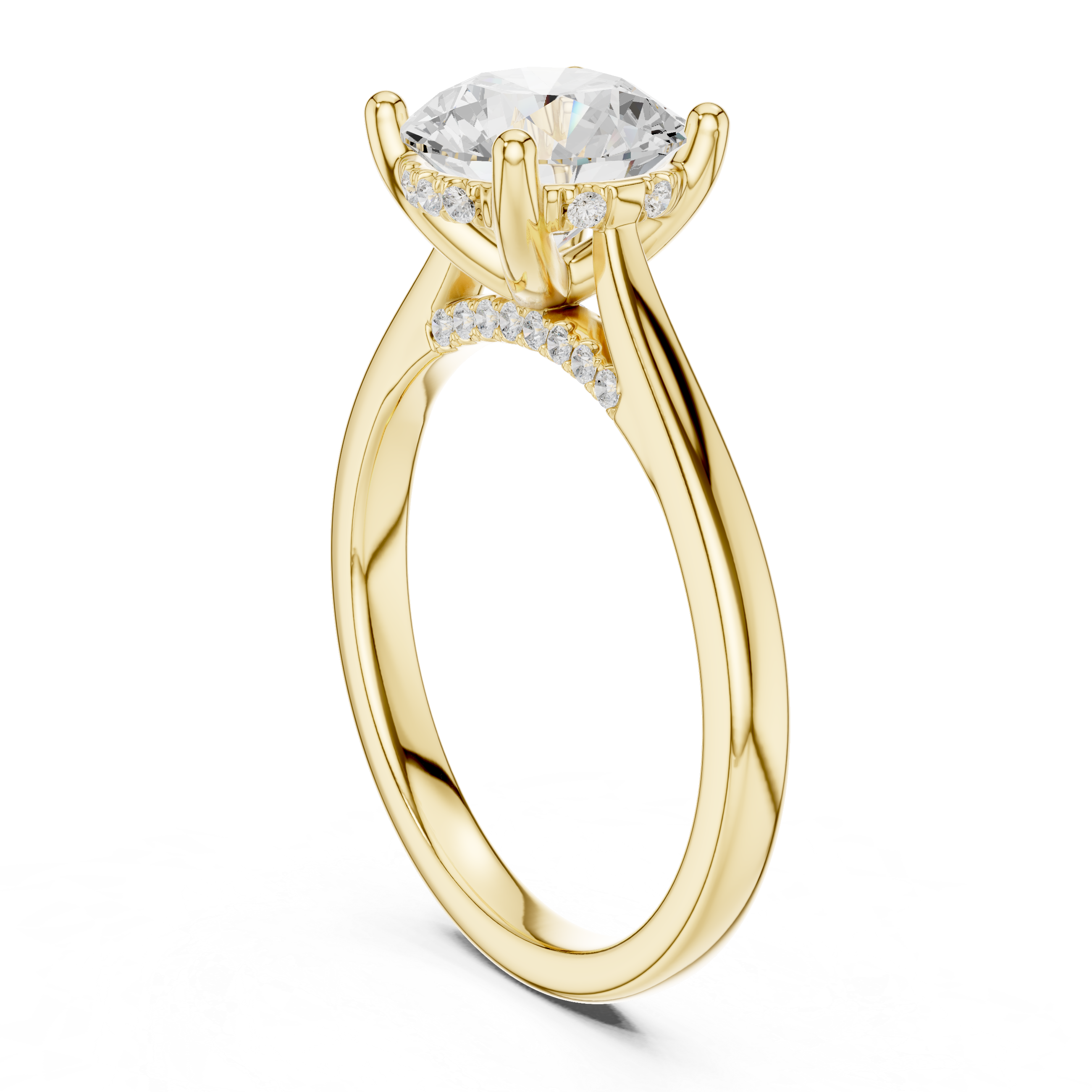 Rose Gold Solitaire Lab-Grown Diamond Ring – Elegant Halo Design | Kiashaa Jewellery