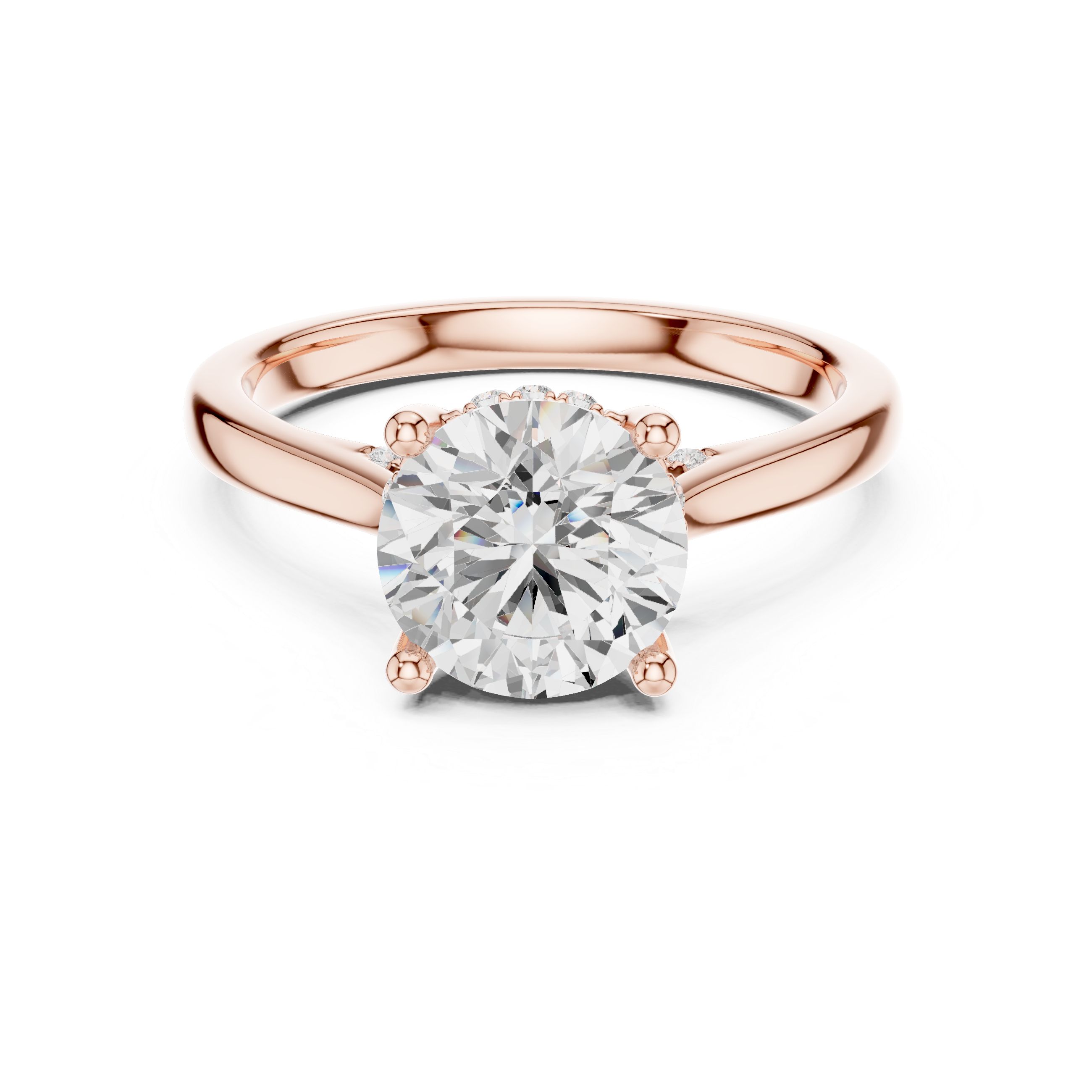 Rose Gold Solitaire Lab-Grown Diamond Ring – Elegant Halo Design | Kiashaa Jewellery