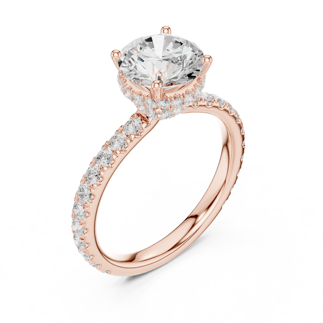 Elegant Rose Gold Solitaire Lab-Grown Diamond Engagement Ring | Kiashaa Jewellery