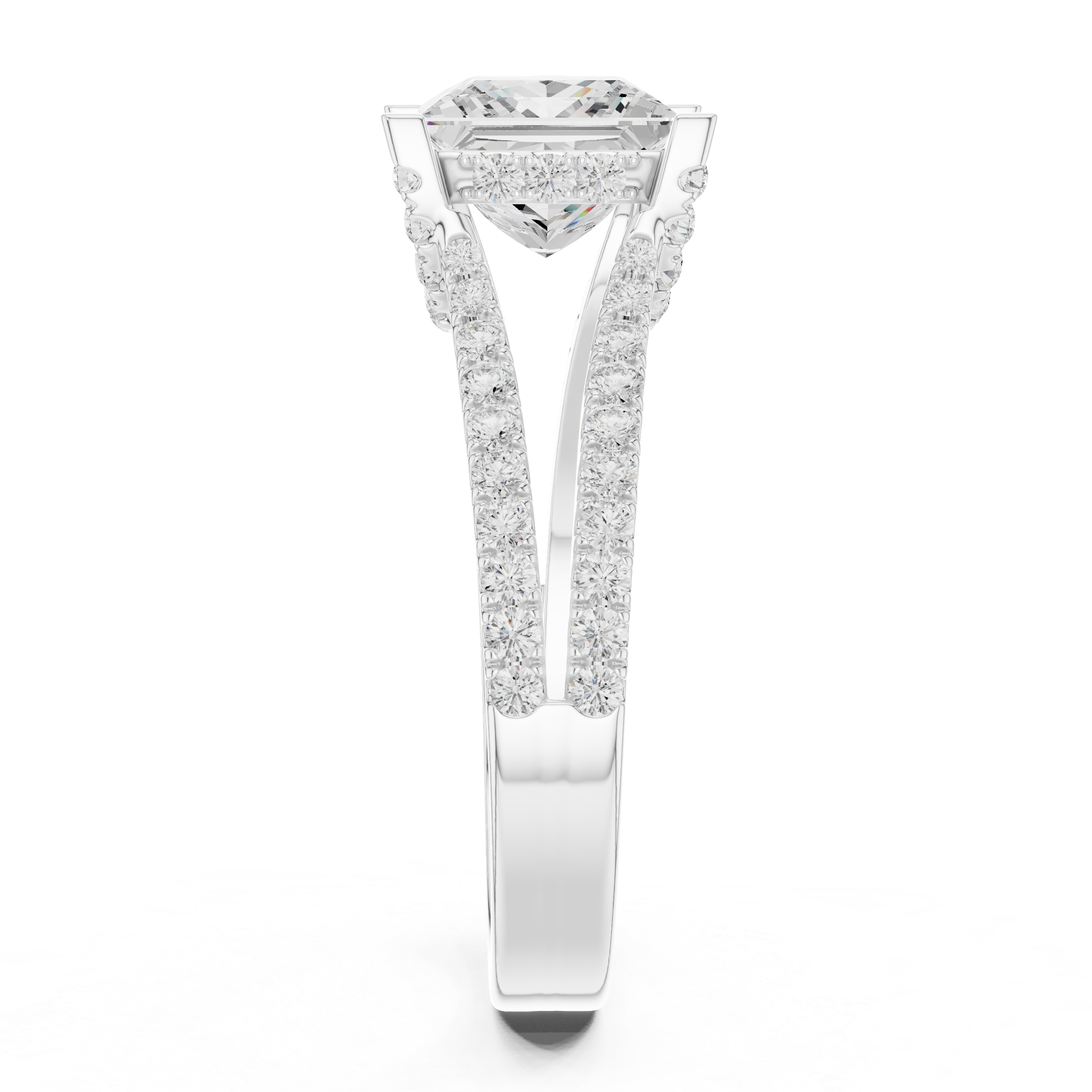 Princess-Cut Halo Lab-Grown Diamond Engagement Ring – 14K/18K Rose Gold