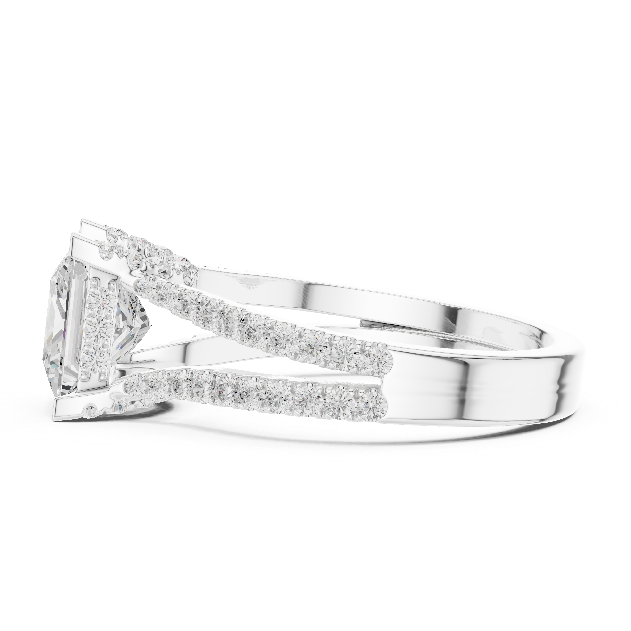 Princess-Cut Halo Lab-Grown Diamond Engagement Ring – 14K/18K Rose Gold