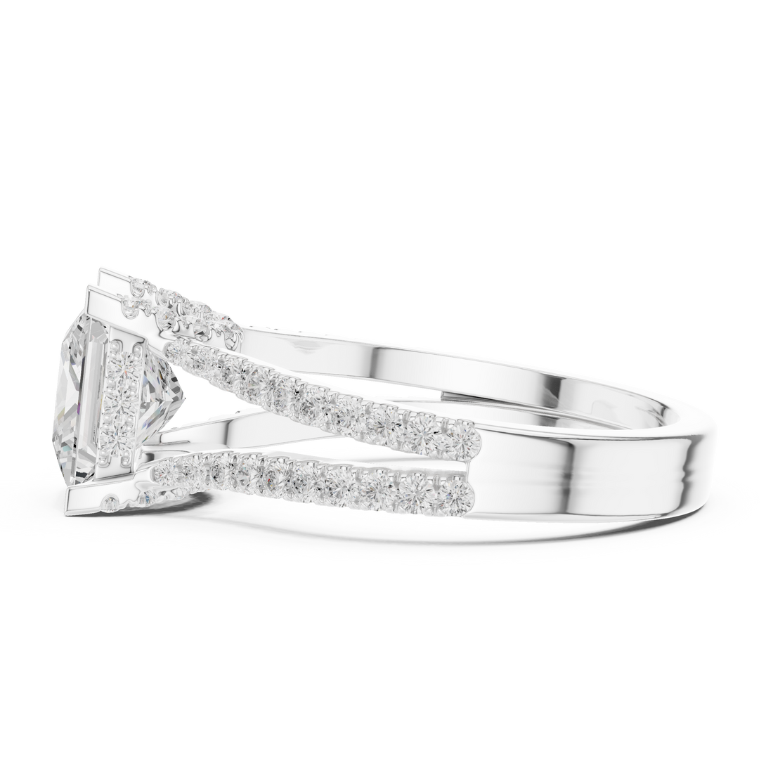 Princess-Cut Halo Lab-Grown Diamond Engagement Ring – 14K/18K Rose Gold