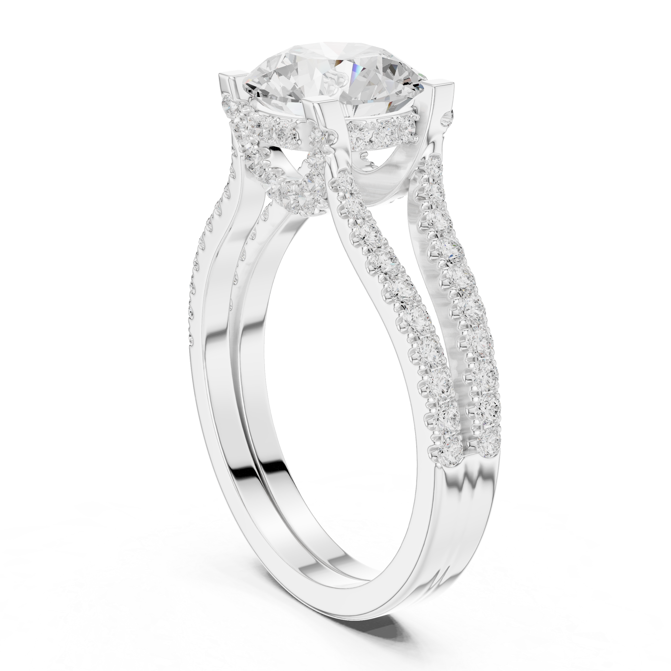 Elegant Double Band Lab-Grown Diamond Ring in Rose Gold | Kiashaa Jewellery